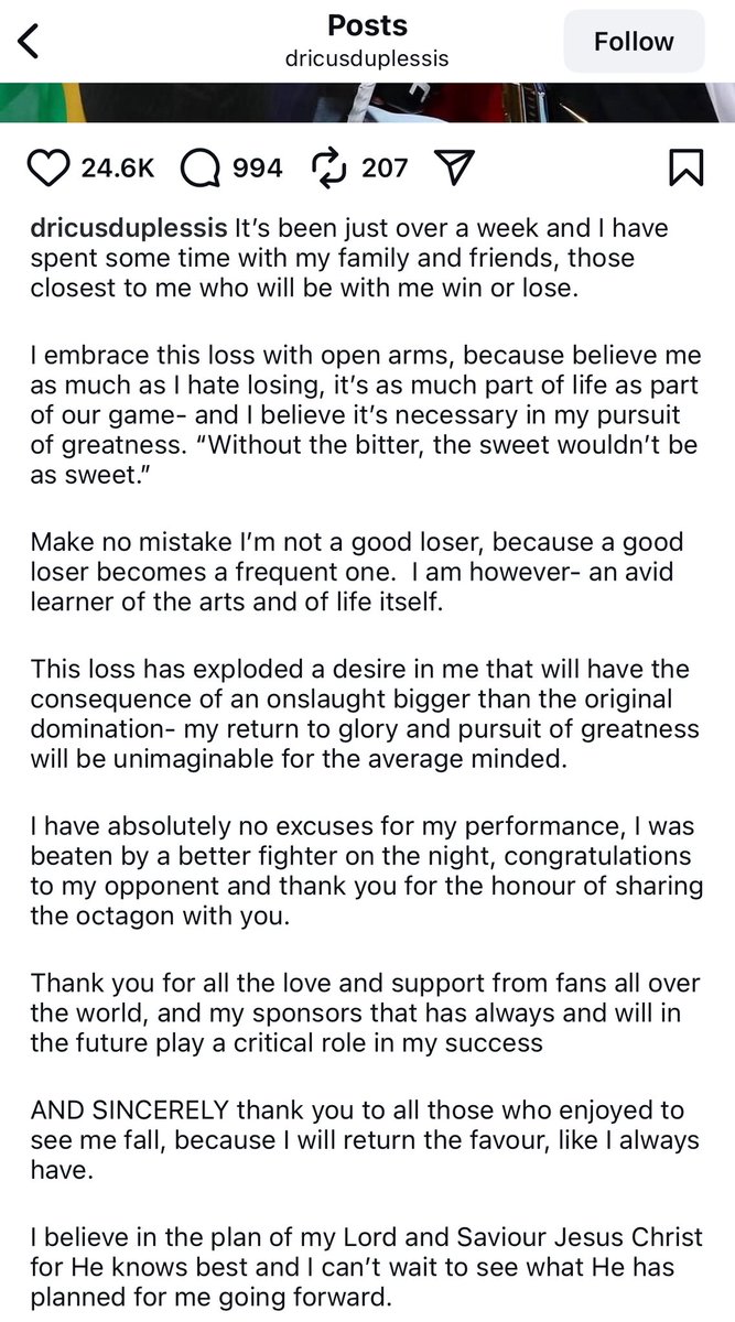 DDP finally releases his first statement since the Khamzat loss 😳