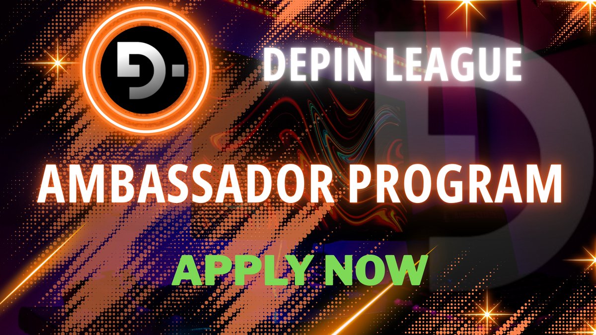 🚨 DePin League Contributor Ambassador Program is LIVE! 🚨

⚡ Power the future of Decentralized Physical Infrastructure (DePIN)! 

Become a DePIN League Ambassador, lead conversations on DePIN, RWAs &amp; Web3 utilities and earn rewards for your contributions!

✨ Perks &amp; Rewards: