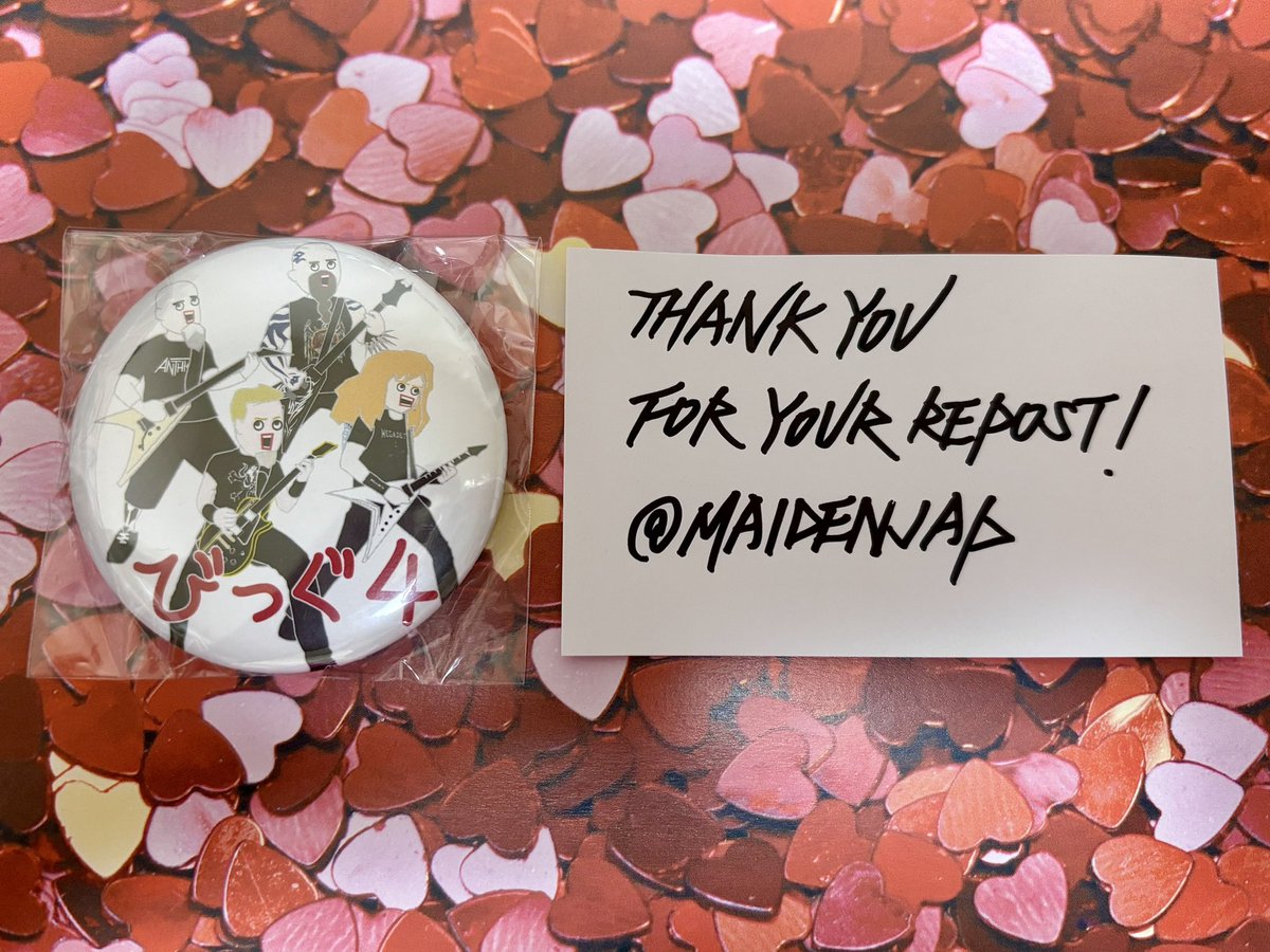 メイデンさん(<a href="/maidenjap/">メイデン</a>)のプレゼント企画でいただいたビッグ4の缶バッジが届きました〜〜🙌

メイデンさん、当選をお祝いしてくださった皆様、改めてありがとうございます❕
大切にします♫

これからもスラッシュメタルをたくさん聴くぞ🤘