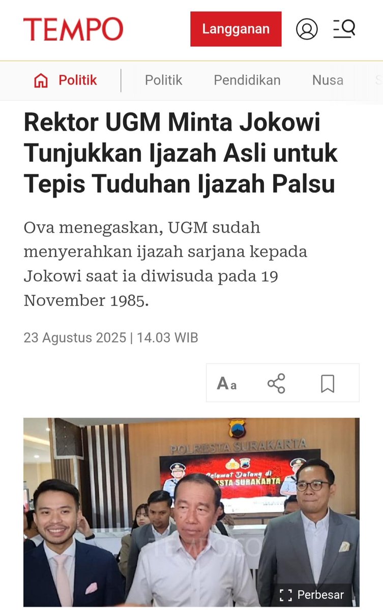FIX! No Debat.
Jangan sampai Jokowi masih juga menutupi Ijazahnya.