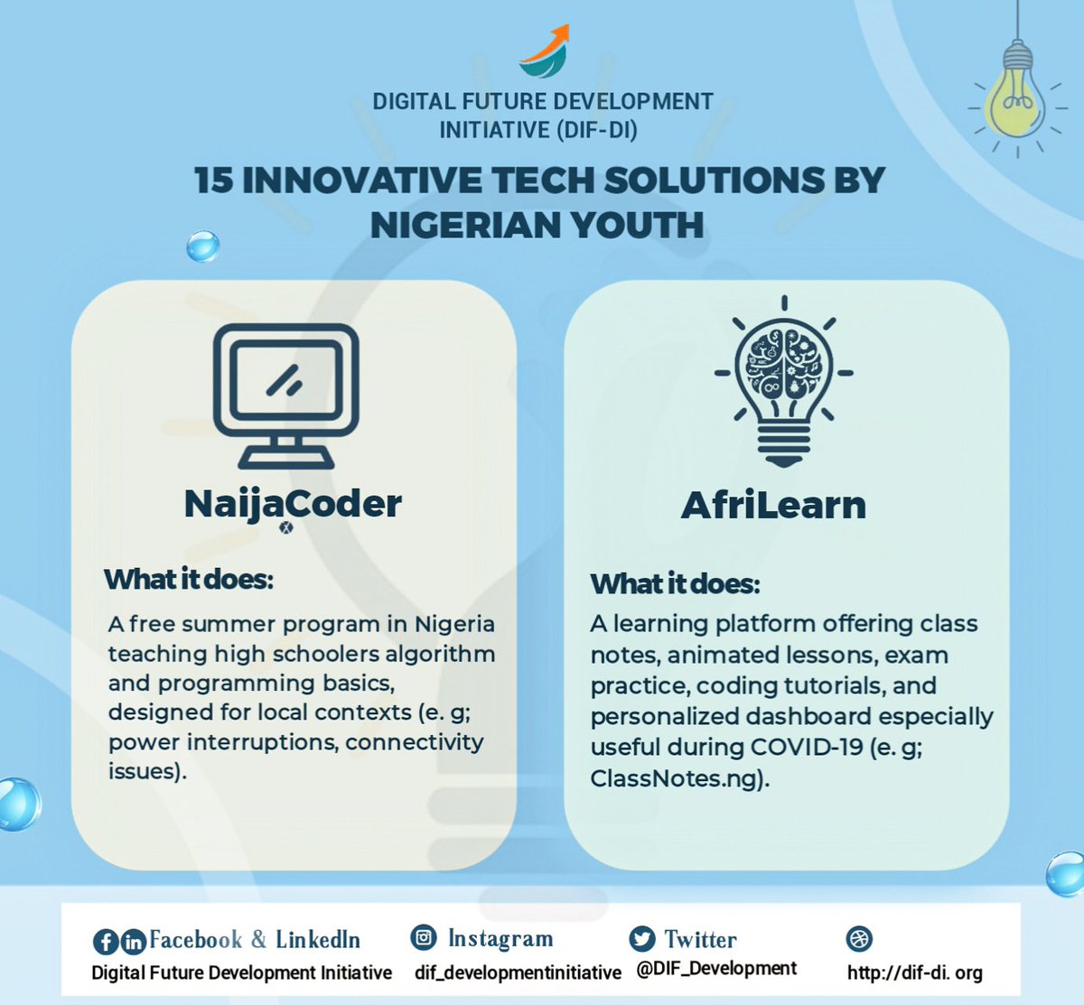 DiF_Development's tweet photo. Here are some of the groundbreaking solution developed my Nigerian Youth. 

#Youthintech https://t.co/cmFRlSpTUn