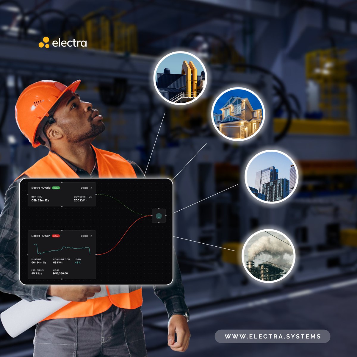 Managing multiple facilities?

Electra gives you one dashboard to track all your sites, all your energy sources, and all your costs in real time.

Visit electra.systems to start.