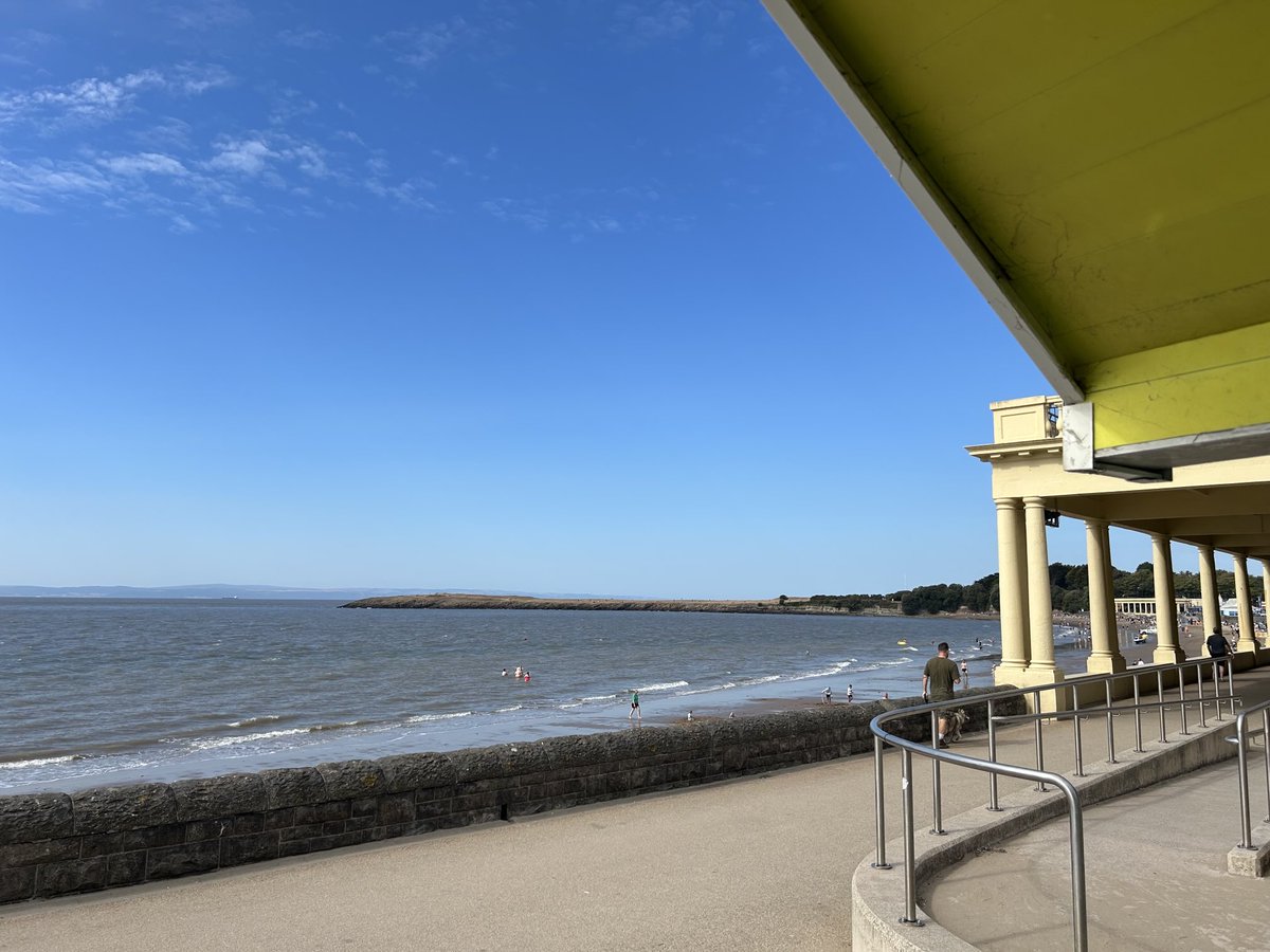 The view from Barry Island beach hut number 6- we’re here all day😀