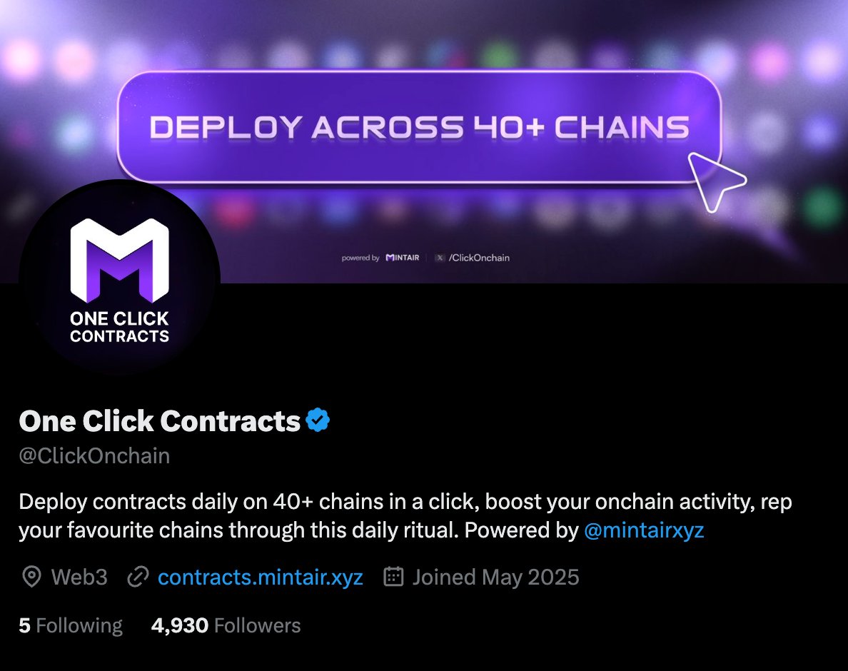 One Click Contracts (@clickonchain) on Twitter photo gKaito Yappers
Mega $MON giveaway when we reach 5k followers
✅Follow <a href="/ClickOnchain/">One Click Contracts</a>
✅RT this tweet
✅Comment address 👇
Will you make the cut ? gKaito Yappers
Mega $MON giveaway when we reach 5k followers
✅Follow <a href="/ClickOnchain/">One Click Contracts</a>
✅RT this tweet
✅Comment address 👇
Will you make the cut ?