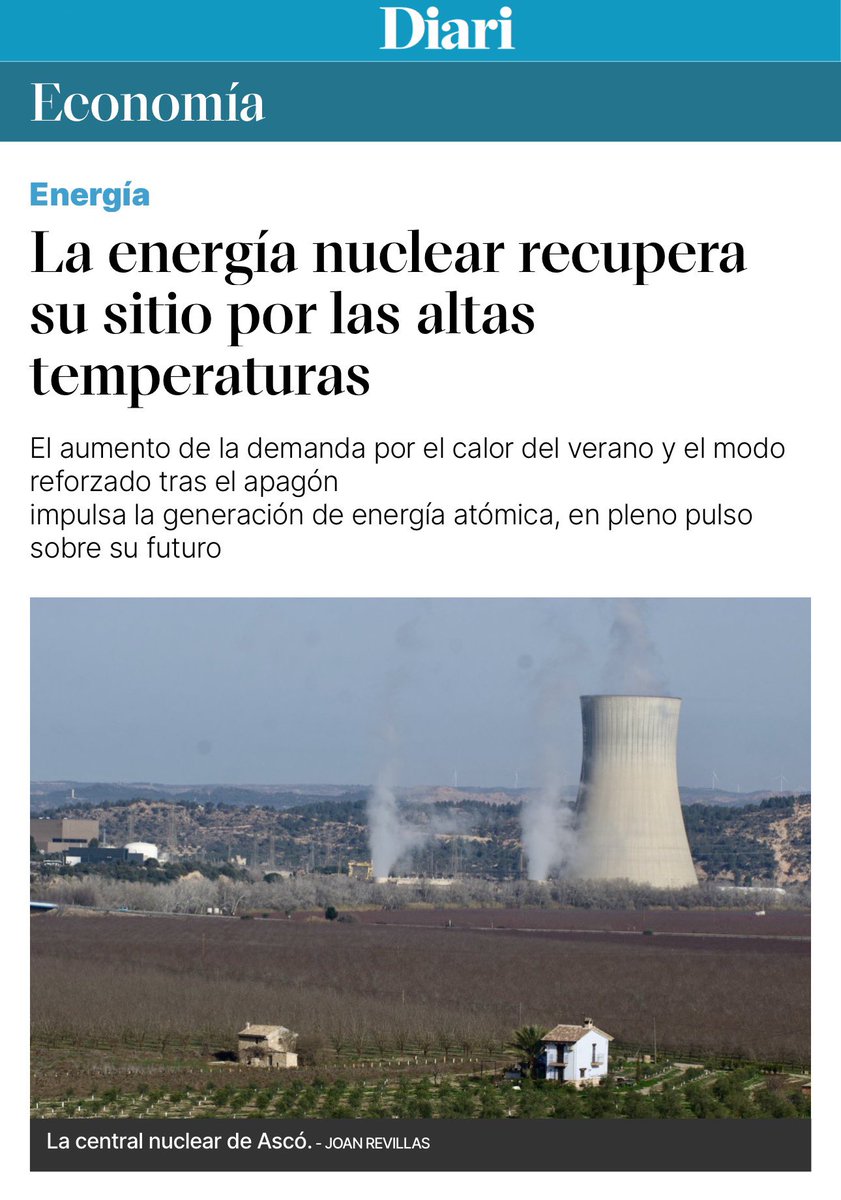 Aquí seguimos, dándolo todo cuando más se nos necesita. Sin ruido, sin artificios, produciendo electricidad baja en emisiones de manera constante y sostenible, y gestionando nuestros pocos residuos con todas las garantías de seguridad.
diaridetarragona.com/economia/23841…