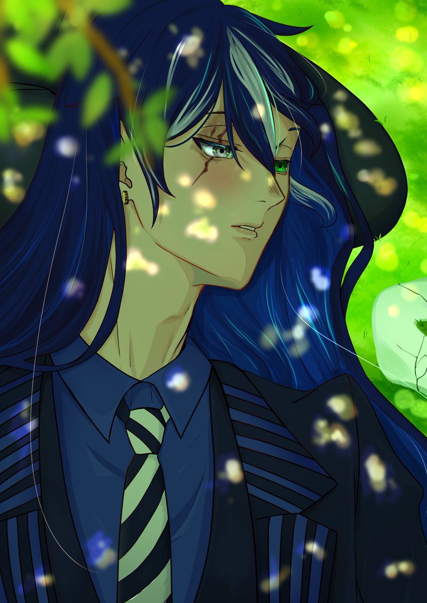 『木漏れ日の下で』
#あくねこ_FA #イラスト