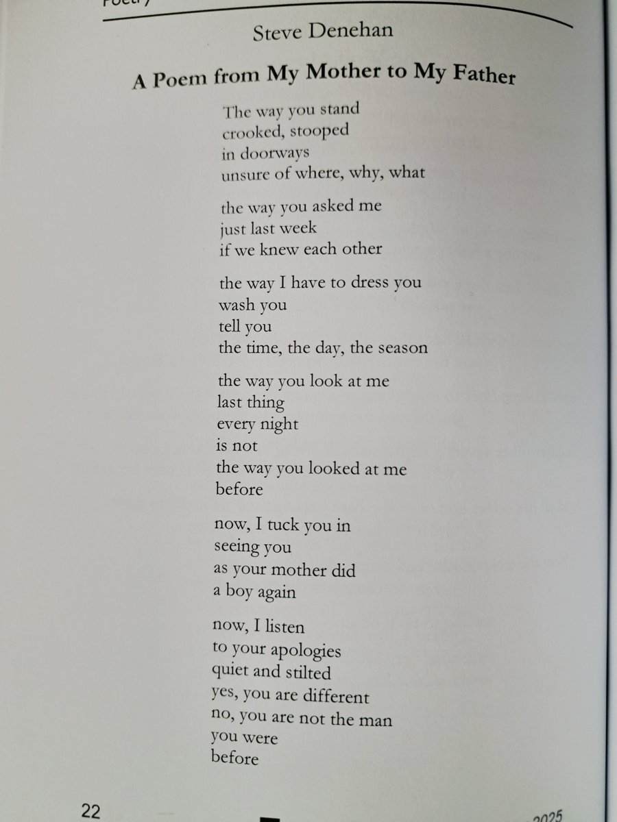 SteverinoD's tweet image. This poem, which means a lot to me, is a companion poem to 'A Poem From My Father to My Mother'. It was published in Acumen earlier this year.

It will also be in my next book, 'A Quarter Dead and Half Alive', due from Renard Press on September, 15th.  

Thanks for reading. :)