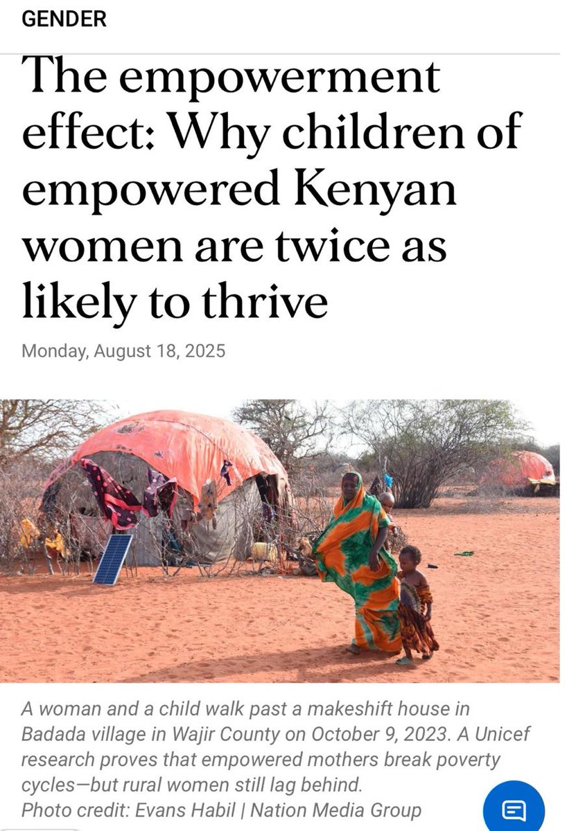 Kenya Research Shows 40.6% of Women Demonstrating Empowerment

New findings reveal that over 40% of Kenyan women now exhibit empowered status and their children are thriving as a result. This underscores how women’s autonomy directly boosts community well‑being.

Read more here: