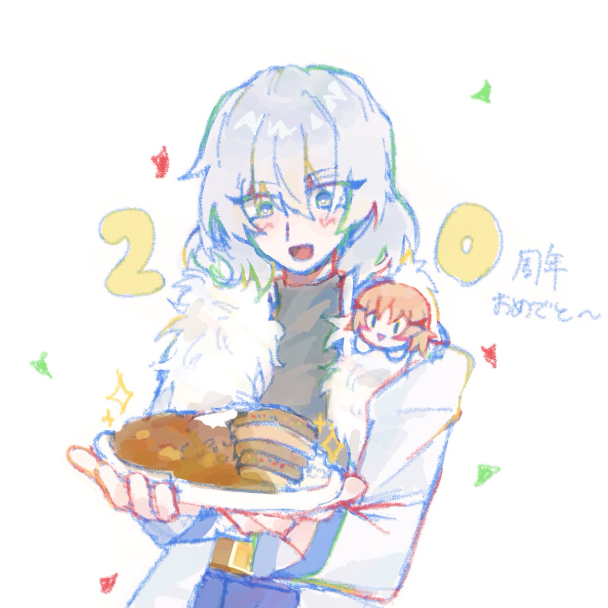 暁月の服で描いちゃった！
蒼月20周年おめでとう！！🎊