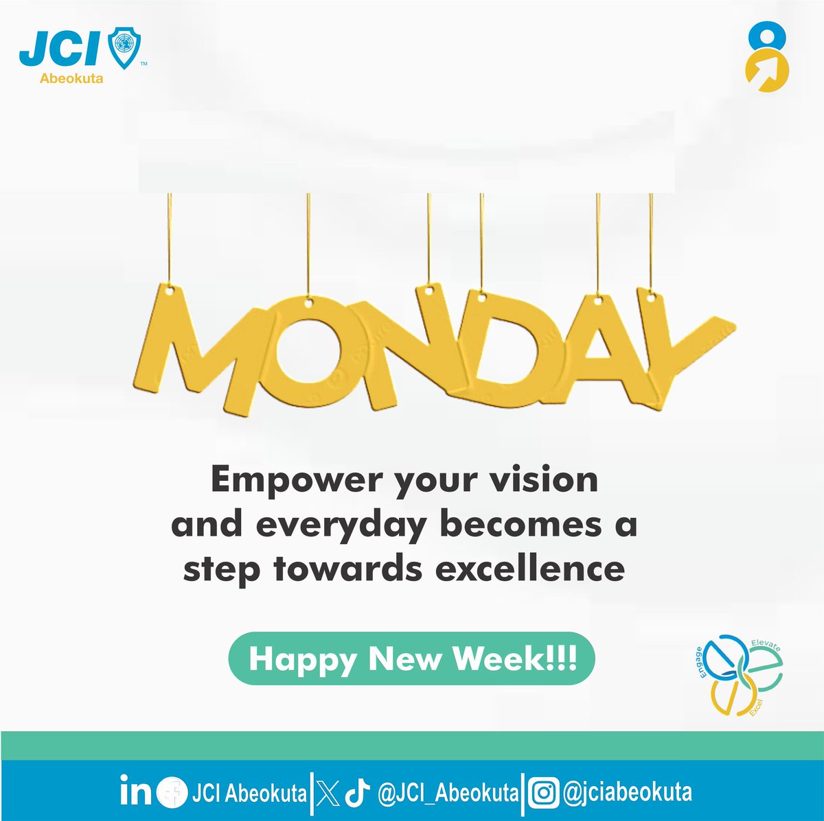 JCI_Abeokuta's tweet image. Happy Monday 😊

#mondaymotivation 
#EngageElevateExcel
#JCIAbeokuta
#JCINigeria
#ELV8
#JCI