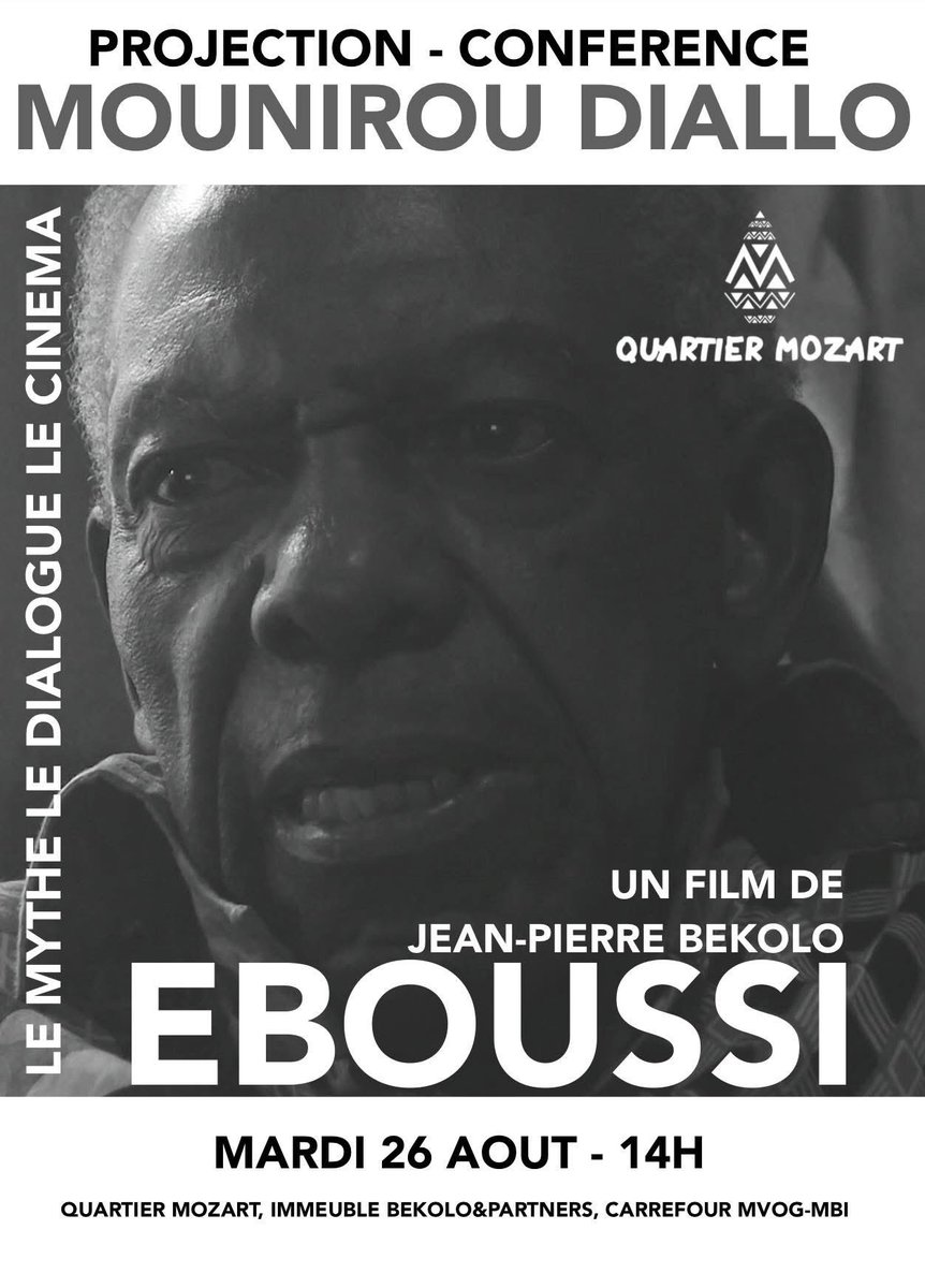 EBOUSSI, un film de <a href="/JeanPBekolO/">Jean-Pierre Bekolo</a> sera projeté demain à 14 au Quartier Mozart , Carrefour Mvogbi. Si vous y pouvez, allez y. Sur Prof. Eboussi Boulaga nous avons effectué plusieurs postes avec le hashtag #FEBoulaga …
