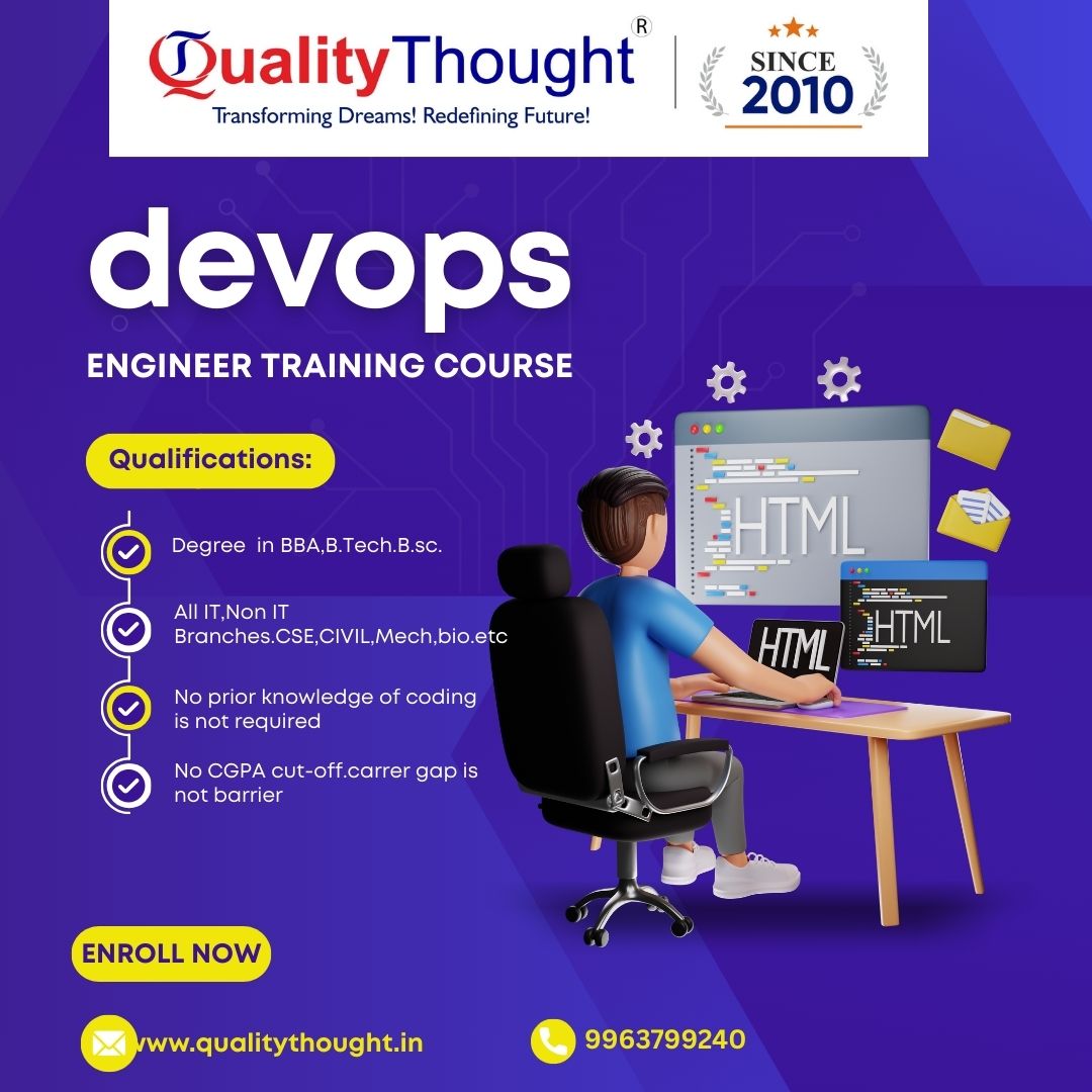 QualityT89352's tweet image. Step into the world of DevOps
@qualitythought
#Hashtags:
#DevOpsInternship #QualityThought #DevOpsTraining
#HyderabadJobs #LiveProjects #CI_CD #CareerInTech
#TechCareers #DevOpsTools #ITTraining #DevOpsJobs
#InternshipProgram #CloudSkills #DevOpsEngineer
#DevOpsCareer