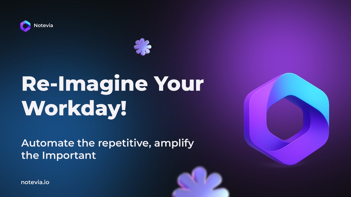 Notevia_X's tweet image. Re-Imagine Your Workday!

This is 2025 and you need to change your routine! 😓

Work like it&apos;s tomorrow, go beyond the boundaires: automate the dull tasks and amplify the ones that truly matter! 🔥🥇

This is why we created #Notevia - so you could work better and achieve more…