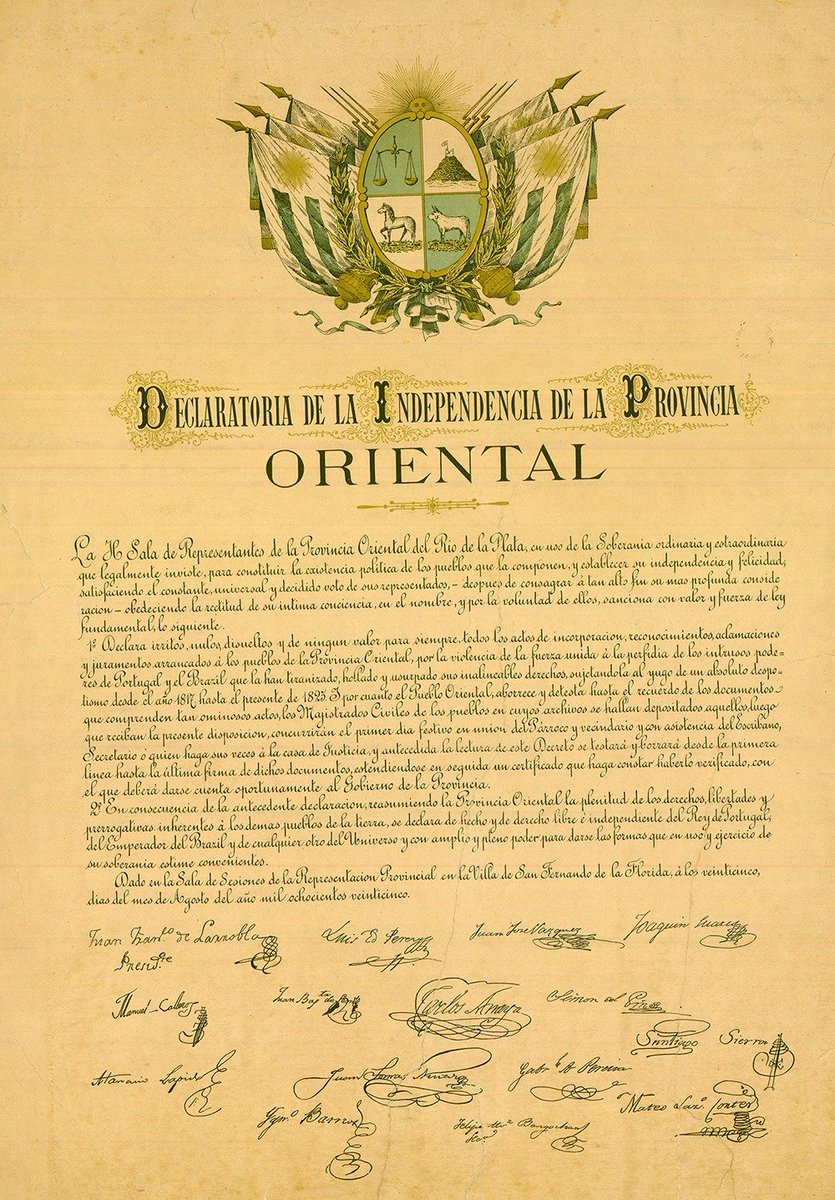 FELÍZ DÍA PATRIA AMADA EN TUS 200 AÑOS DE VIDA INDEPENDIENTE
Hoy se conmemora el 200º aniversario de la Declaratoria de la Independencia, expresada en una de las leyes promulgada por la Sala de Representantes de la Provincia Oriental el 25 de agosto de 1825.