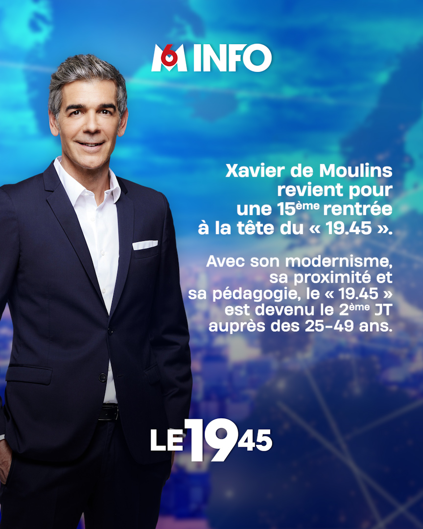 M6 Info (@m6info) on Twitter photo 👉 Retrouvez <a href="/xdemoulins/">Xavier de Moulins</a> dans le #19h45 du lundi au jeudi. 👉 Retrouvez <a href="/xdemoulins/">Xavier de Moulins</a> dans le #19h45 du lundi au jeudi.