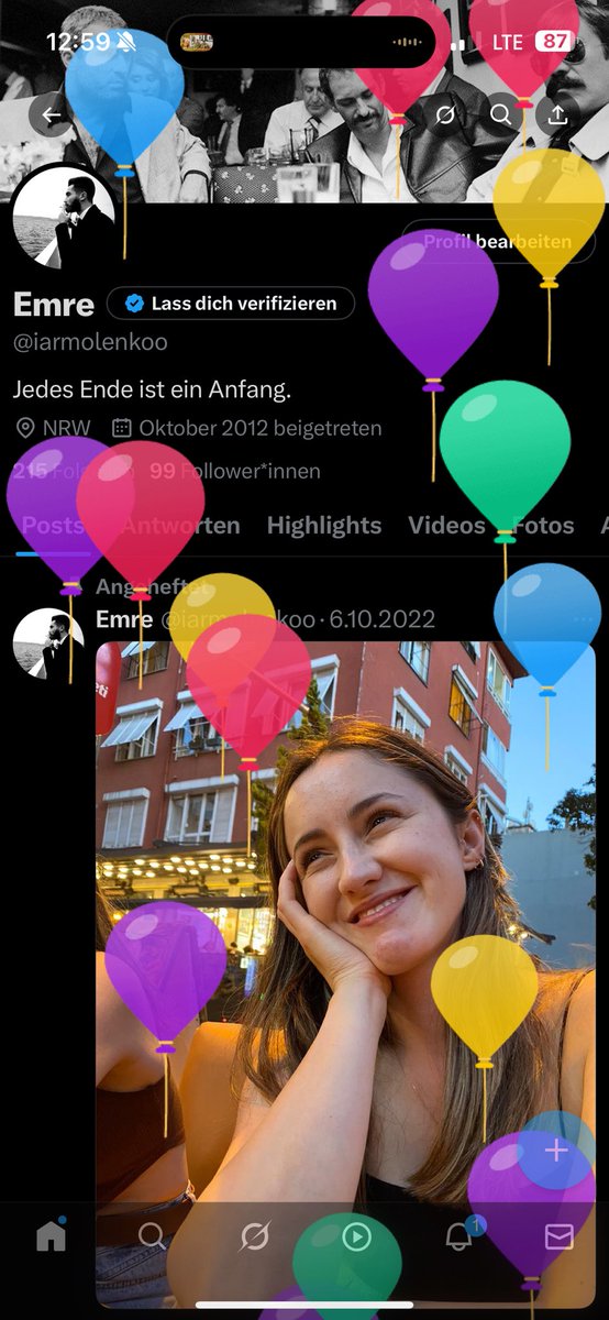 Profilde baloncuklar #Geburtstag29