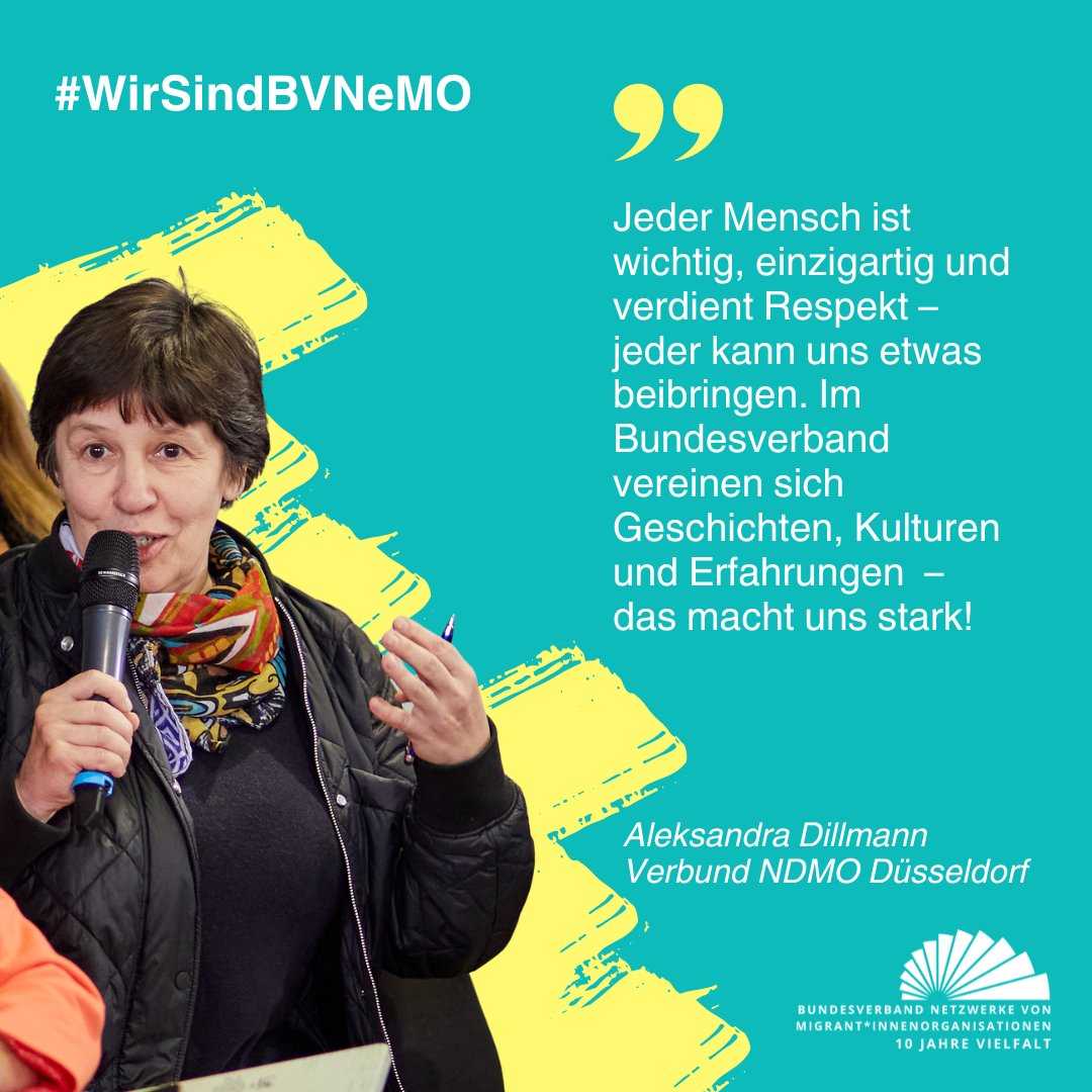 Aleksandra Dillmann vom Verbund NDMO in Düsseldorf ist Koordinatorin in unserem Projekt GLEICH teilhaben.  Zum Jubiläum des BV  NeMO betont sie, wie wichtig der Respekt im Miteinander ist und wie  stark uns Vielfalt macht.
#wirsindbvnemo #10jahrevielfalt