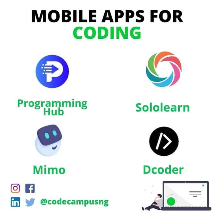 codecampusng's tweet image. Want to learn more programming concepts and tips
Follow @codecampusng now 
These are some of the most popular mobile applications to learn how to code with several interesting challenges. Use them today to begin your coding career or enhance your skills
#coding #codecampus
