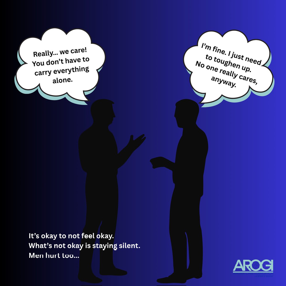 arogifoundation's tweet photo. Real strength isn’t staying silent.

This #menstalkmonday we're reminding men everywhere: it’s okay to be vulnerable, to speak up, and to ask for help.

Seeking support doesn’t make you weak. It makes you human. 

#monday #mentalhealth #menstalkmonday #menstalk #arogifoundation https://t.co/5aAGe3YZ1D