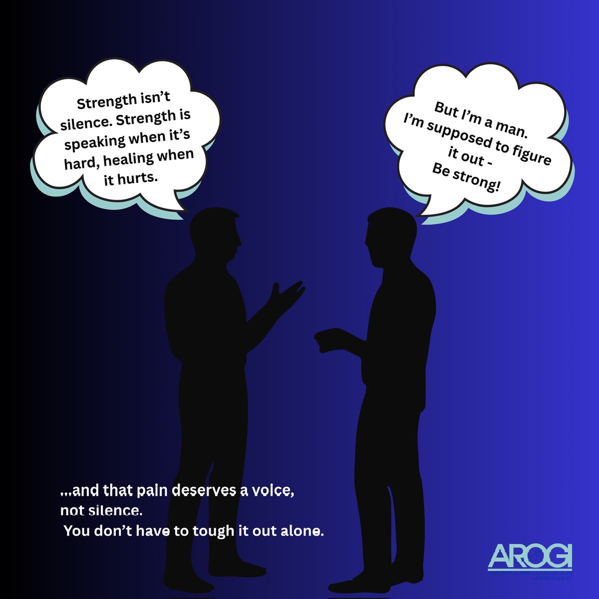 arogifoundation's tweet photo. Real strength isn’t staying silent.

This #menstalkmonday we're reminding men everywhere: it’s okay to be vulnerable, to speak up, and to ask for help.

Seeking support doesn’t make you weak. It makes you human. 

#monday #mentalhealth #menstalkmonday #menstalk #arogifoundation https://t.co/5aAGe3YZ1D