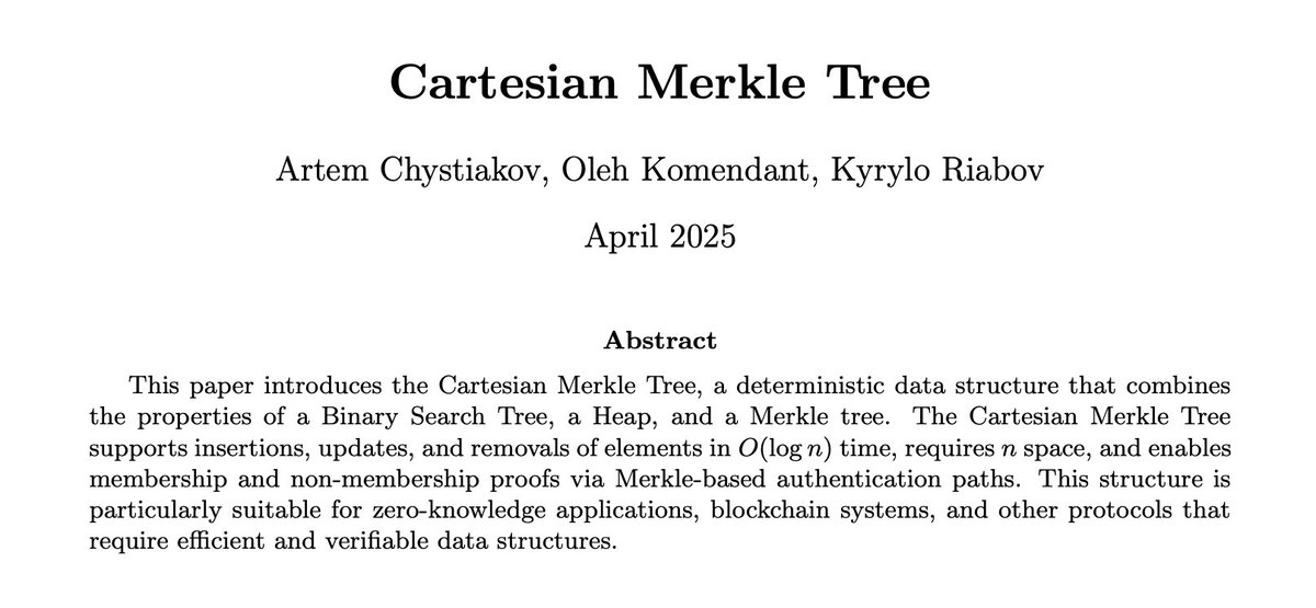 Have you heard of a Cartesian Merkle Tree (CMT)? It's the first Merkle tree with O(log n) complexity that uses just n storage (down from 2n), as all the nodes, not just leaves, store useful information. CMT is deterministic and particularly good for on-chain and ZK applications.