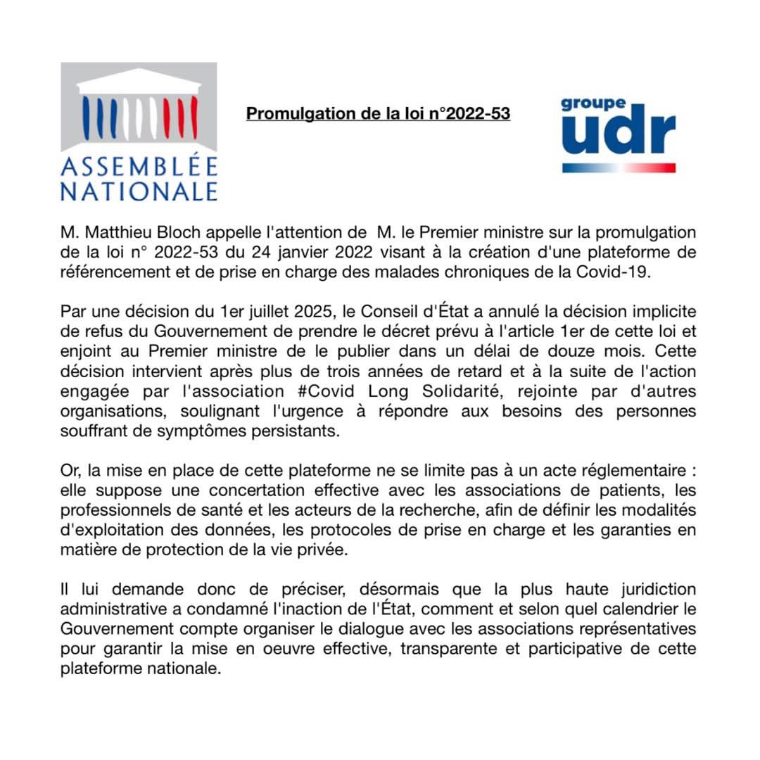 Matthieu Bloch (@matthieubloch) on Twitter photo 👉🏼 Retrouvez mon intervention auprès du Premier ministre au sujet de la création d’une plateforme de référencement et de prise en charge des malades chroniques de la Covid-19 comme le prévoyait la loi Zumkeller
<a href="/CLsolidaire/">covidlongsolidarite</a> 👉🏼 Retrouvez mon intervention auprès du Premier ministre au sujet de la création d’une plateforme de référencement et de prise en charge des malades chroniques de la Covid-19 comme le prévoyait la loi Zumkeller
<a href="/CLsolidaire/">covidlongsolidarite</a>