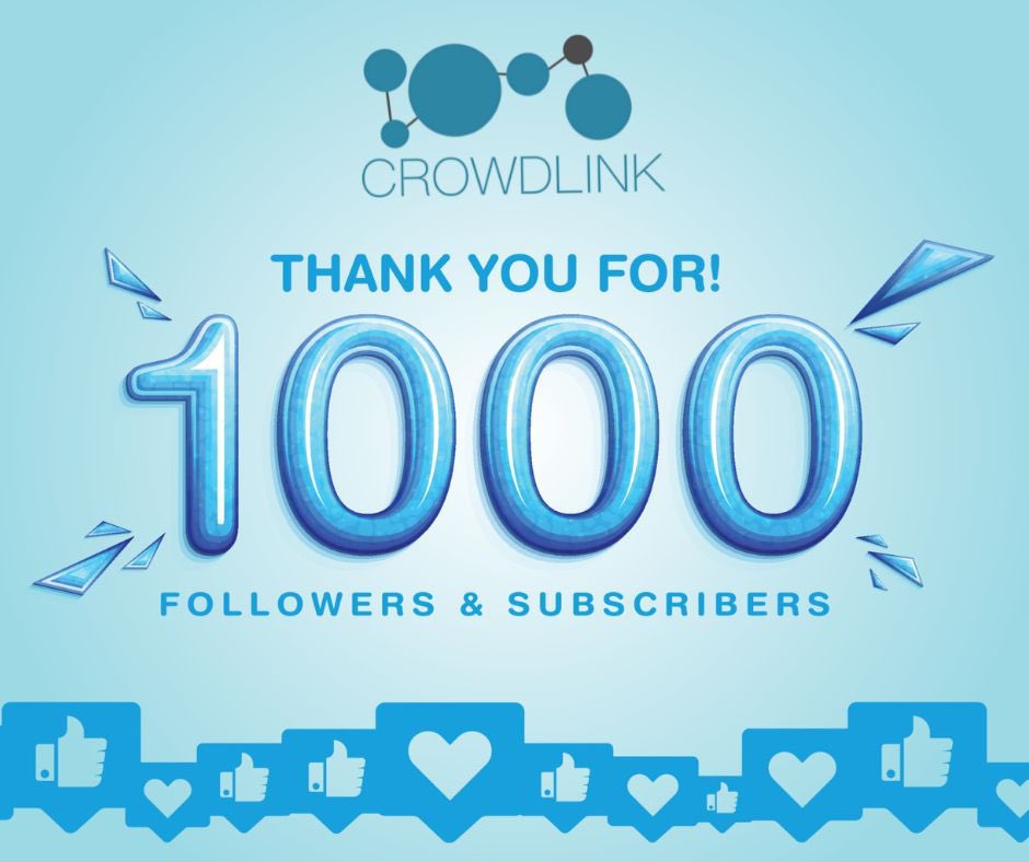 13magic_c's tweet image. Thank You for 1000 !
 
Today Crowdlink reached 1000 followers across all social media platforms!
 
We want to extend a heartfelt thank you to our community for helping us reach this milestone! 
 
Here’s to many more exciting moments together!
 
#Crowdlink #ThankYou #Milestone