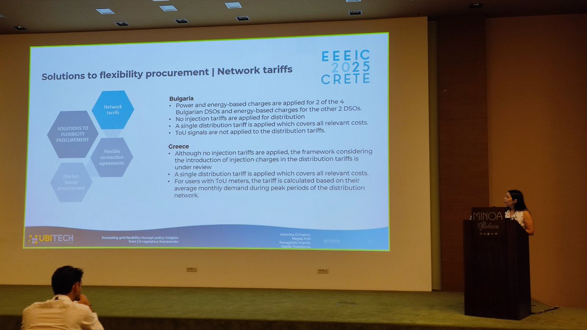 In July, Katerina Drivakou represented <a href="/enflateproject/">ENFLATE</a>  EEEIC 2025 in Chania, Crete, presenting her paper on promoting grid flexibility through policy. Congrats to Katerina for advancing more flexible energy systems! 
Please subscribe to our newsletter: enflate.eu.