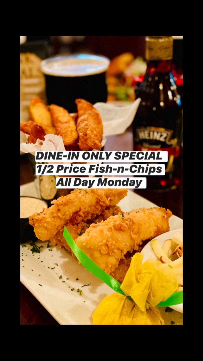 TheGoosesAcre1's tweet image. Monday Run Night🏃‍♂️
1/2 Price Special
#AtlanticCod #FISHnCHIPS
#HappyHour ALL DAY Monday🍺
*Dine In Only

Open 11A-12A

Join Our #RunClub
5:30P-7:30P Mondays
FREE MEMBERSHIP w/benefits

#WoodlandsWaterway  #runners  #IrishPub #WoodlandsTX #SpringTX #fishnchips #GArunclub #patios