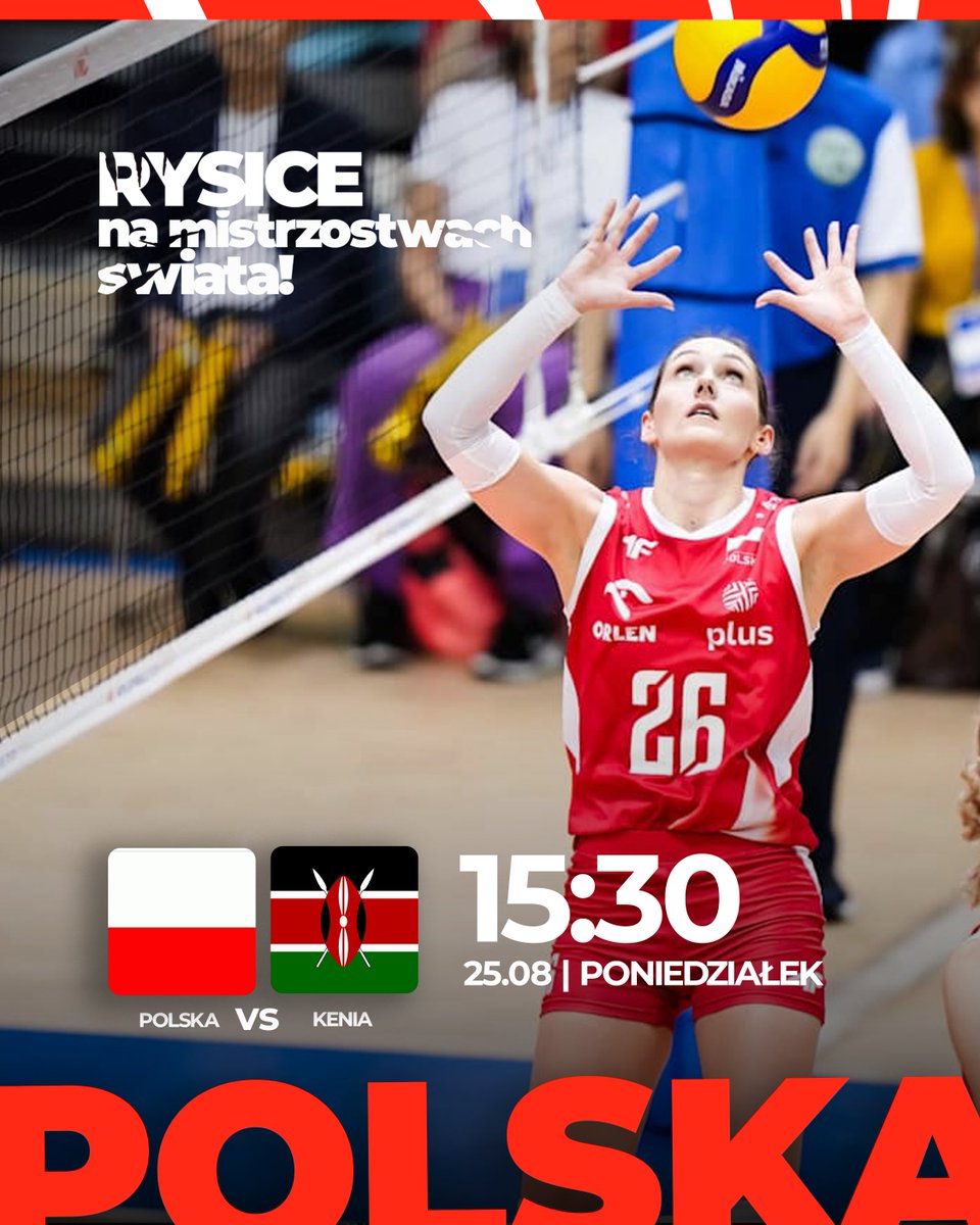 KS DevelopRes Rzeszów (@ksdevelopres) on Twitter photo Rysice na Mistrzostwach Świata! 🏆🔥
Już o 15:30 nasza reprezentacja zmierzy się z Kenią w drugim meczu turnieju 🇵🇱
Transmisja: <a href="/polsatsport/">Polsat Sport</a>
Do boju Polska! 💪🇵🇱
#CzasNaDevelopres #Siatkówka #Volleyball Rysice na Mistrzostwach Świata! 🏆🔥
Już o 15:30 nasza reprezentacja zmierzy się z Kenią w drugim meczu turnieju 🇵🇱
Transmisja: <a href="/polsatsport/">Polsat Sport</a>
Do boju Polska! 💪🇵🇱
#CzasNaDevelopres #Siatkówka #Volleyball