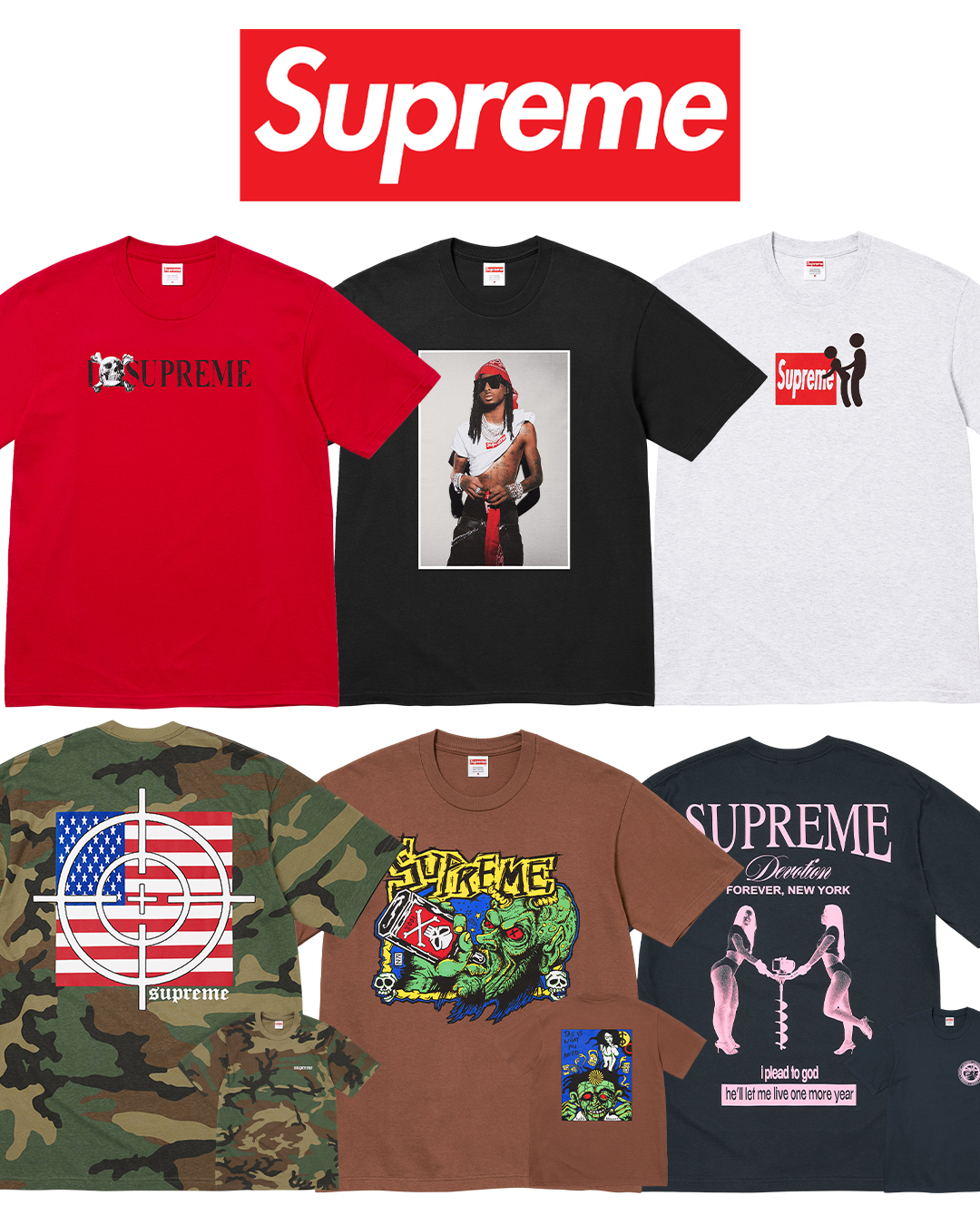 Supreme Devotion Tee ブラック Supreme Devotion Tee Black - SPIKE