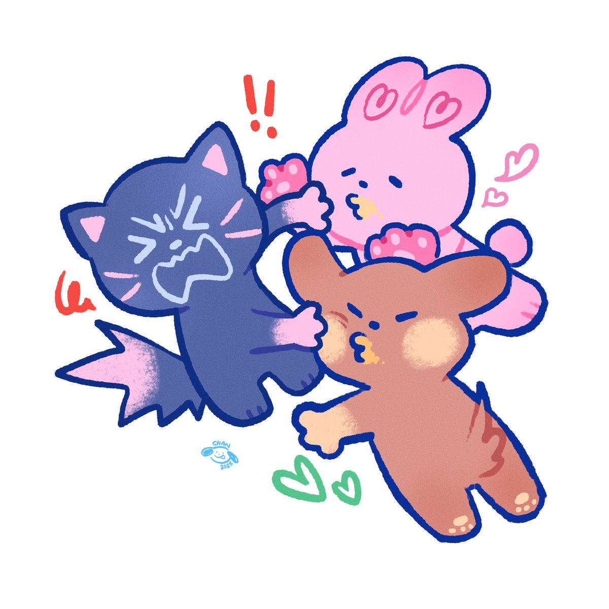 pizza pizza pizza ! 🐰🐈‍⬛🐶🍕 #mini_catcher #드림캐쳐