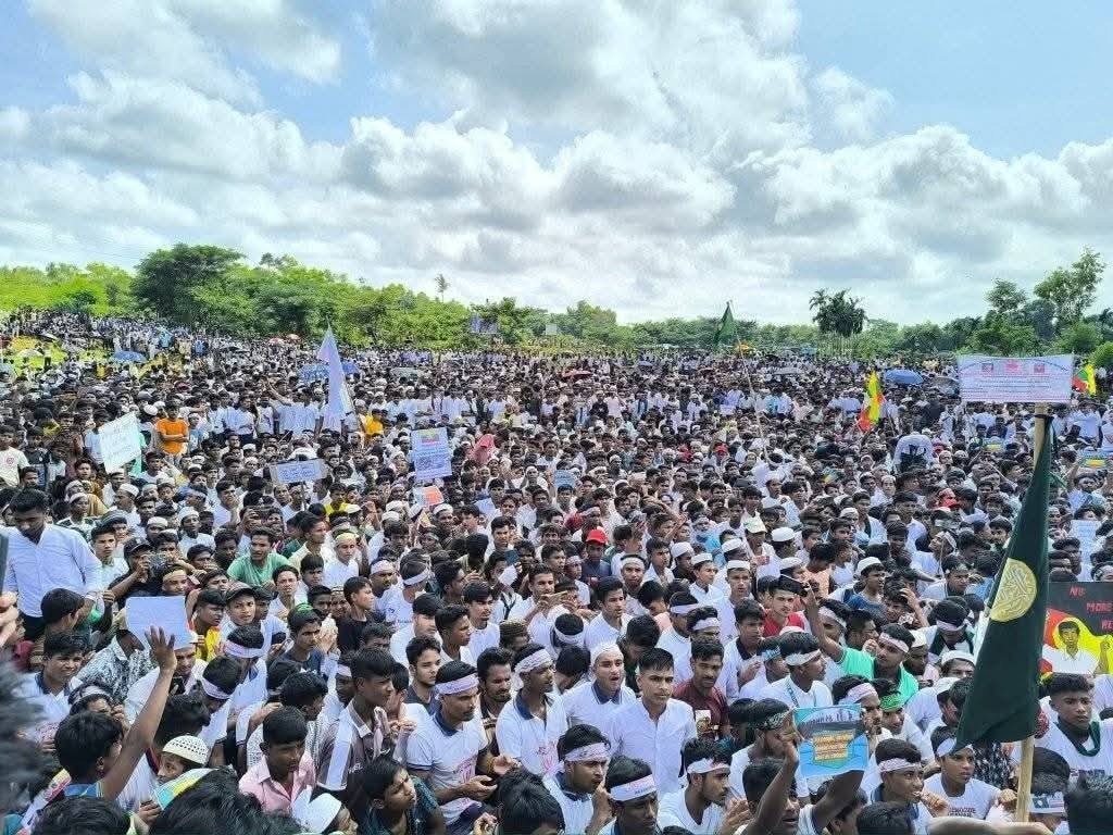RO_FDMN_RC's tweet photo. Overall Program | 8th Anniversary of Rohingya Genocide Remembrance Day
The day was marked with remembrance, reflection, and a call for justice and dignity for our people.               Location :Camp:4 football field
Photo Credit: Rohingya Youths . https://t.co/jLqHmQAOa3