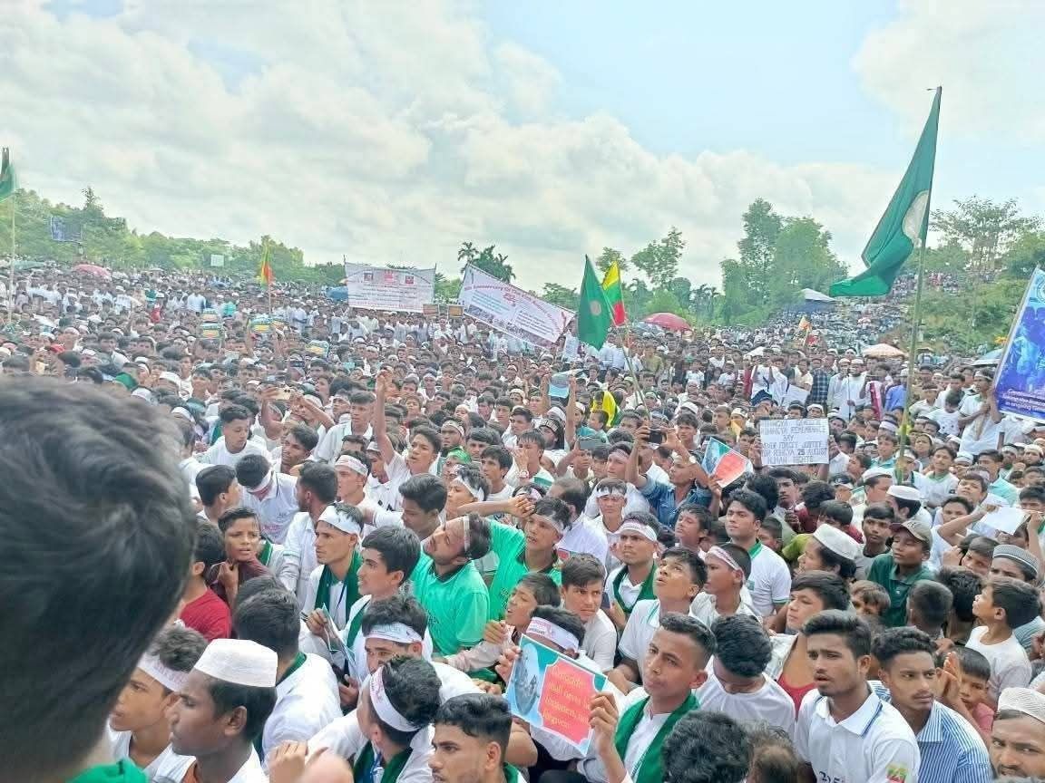 RO_FDMN_RC's tweet photo. Overall Program | 8th Anniversary of Rohingya Genocide Remembrance Day
The day was marked with remembrance, reflection, and a call for justice and dignity for our people.               Location :Camp:4 football field
Photo Credit: Rohingya Youths . https://t.co/jLqHmQAOa3