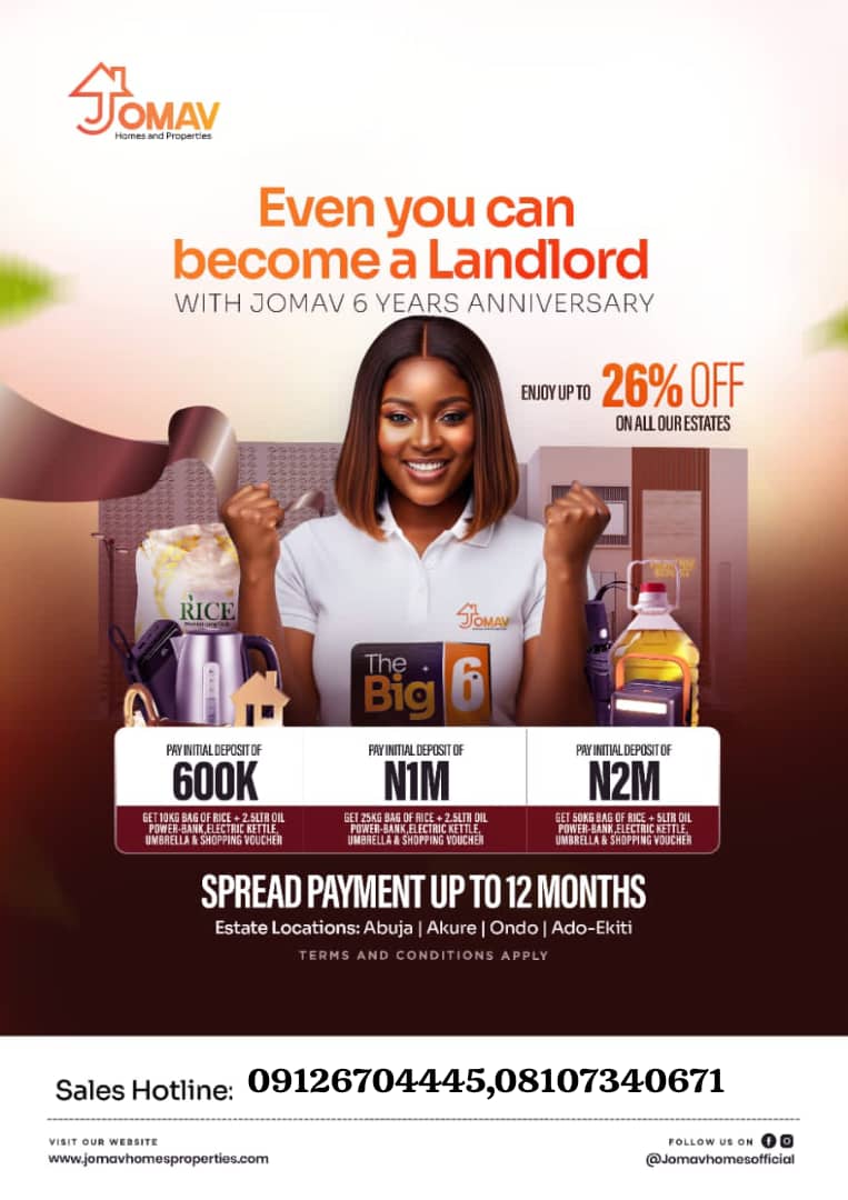 Kennyblis's tweet photo. Are you tired of being dupe by land seller, you can trust Jomav for your property because one thing is sure about us, we are trusted and reliable.
Just make the call and we are here for your service. https://t.co/mmbFec0GBA