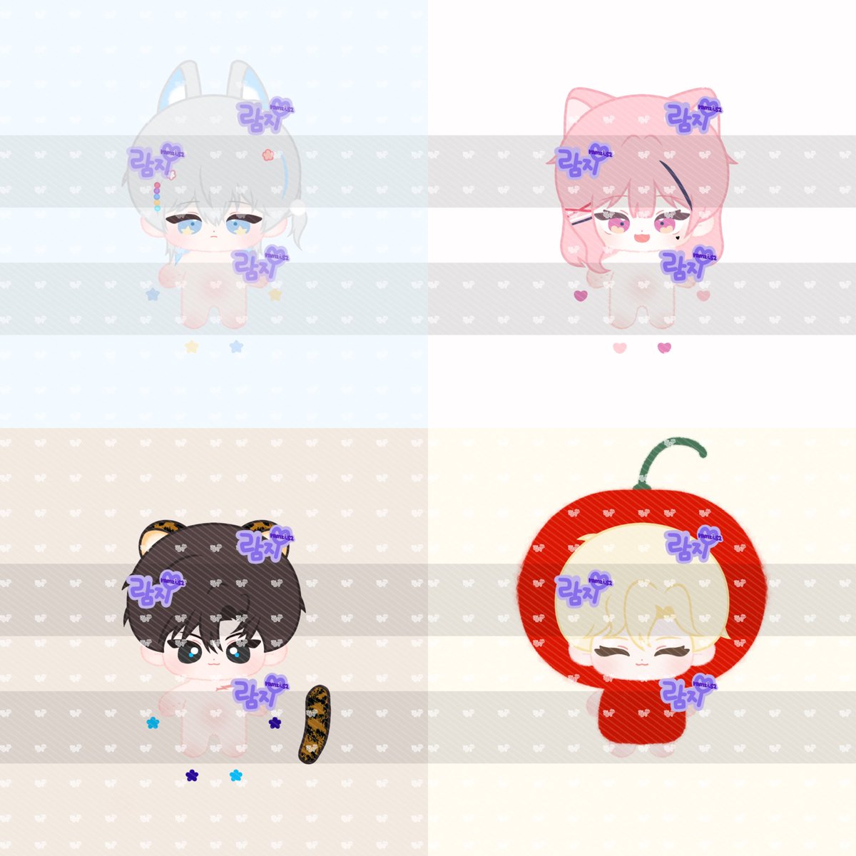 #RT
8월 솜인형 도안 커미션 공지

새로운 타입(꽃타입) 추가되었어요!

8/26(화) 오후 7시~

공지 확인 후 오픈 시간에 맞추어
신청 링크로 연락주세요!

(이전과 공지 링크 변경됨!!!)
공지 posty.pe/kyl92c
신청 open.kakao.com/o/s7eNmtFf