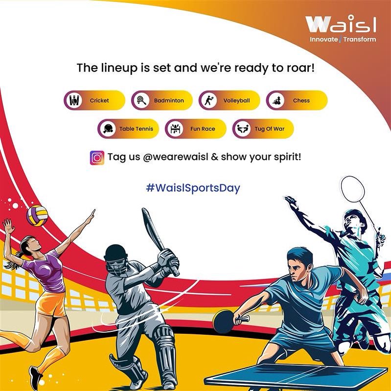 WAISL ltd (@wearewaisl) on Twitter photo #WaislSportsDay is coming, and the energy is unstoppable! From Cricket to Tug of War, everyone is ready to play and enjoy to the fullest!
#SportsDay #WAISL #GameFaceOn #TeamBuilding #WaislSportsDay is coming, and the energy is unstoppable! From Cricket to Tug of War, everyone is ready to play and enjoy to the fullest!
#SportsDay #WAISL #GameFaceOn #TeamBuilding