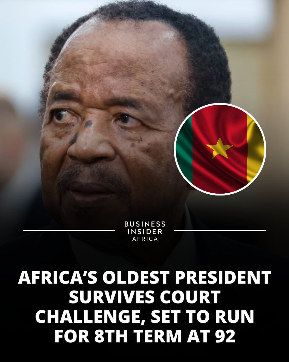 Cameroon's President Paul Biya, aged 92, has been cleared to contest his eighth term in the upcoming presidential elections.

This marks Biya's continuation of nearly 43 years in power, sparking debates on governance ability due to his advanced age.

Opposition figures, including
