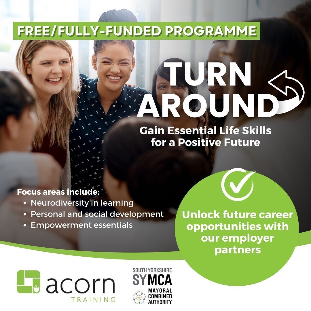 Our Turn Around Programme in South Yorkshire is designed to support you on your journey to gain new skills and confidence. This fully-funded course focuses on personal development, neurodiversity, &amp; empowerment 💼 🧠 ⭐ 

#southyorkshire #adultlearning #turnaroundprogramme