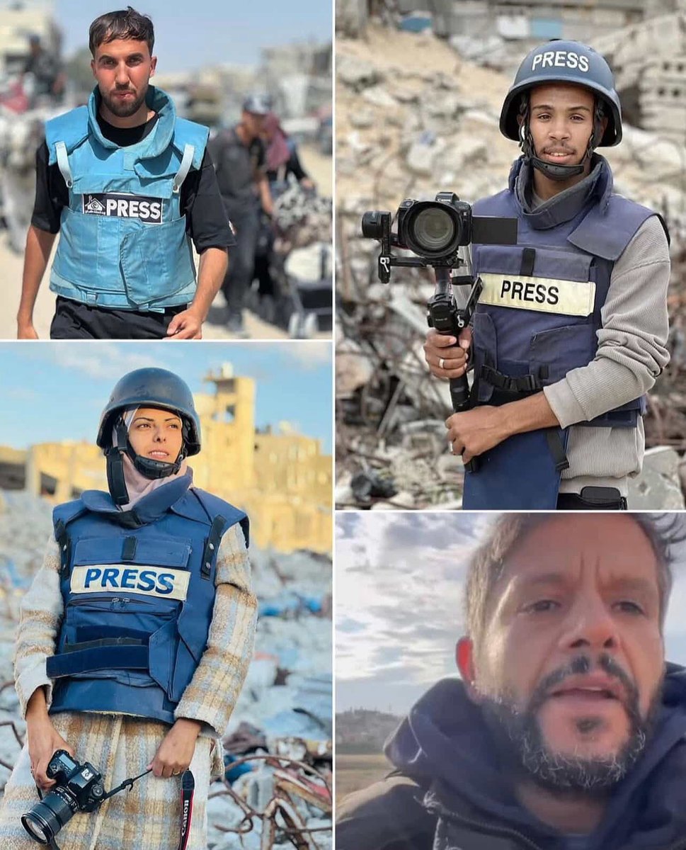 🚨 Israël a assassiné 4 nouveaux journalistes palestiniens ce matin à Khan Younes :
Maryam Riyad Abu Dagga
Mohammad Salama
Husaam Masri
Moaz Abutaha