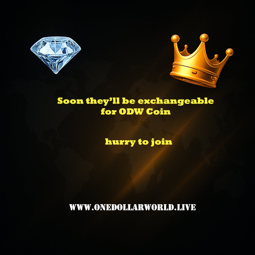 1onedollarworld's tweet image. 💎 Every $100 = Diamond  
👑 Every $1000 = Crown  

Soon they’ll be exchangeable for ODW Coin 🚀  
Start with just $1 = 1 vote 🌍  

Would you fight for your country’s Crown?
  
Link in bio 🔗
 
#Crypto #CryptoCommunity #WorldMap #SocialExperiment #ODWcoin #AirdropAlert