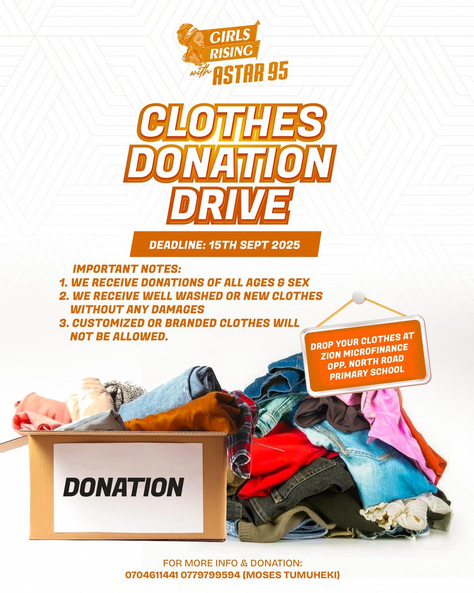 Warm regards from Girls Rising💜

Join us on this drive of dressing the displaced with dignity! We're on a mission to provide clothing to flood victims at Bunambutye resettlement camp in Bulambuli district. Let's make a difference together! Our deadline is September 15th.