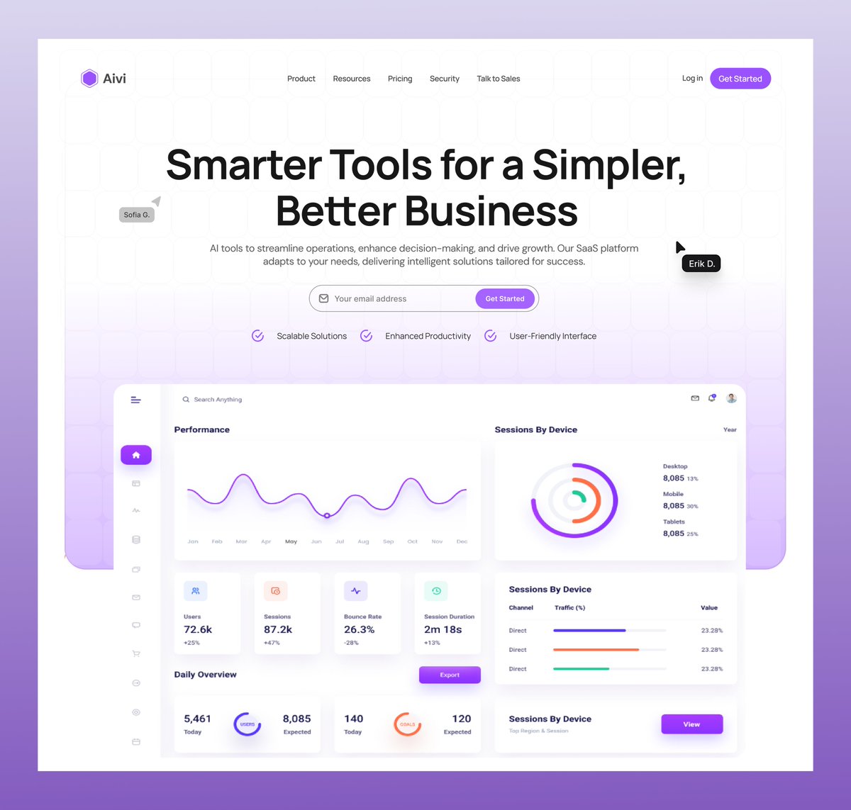 SaaS Hero Section Concept! 🚀

What do you think? 🤔