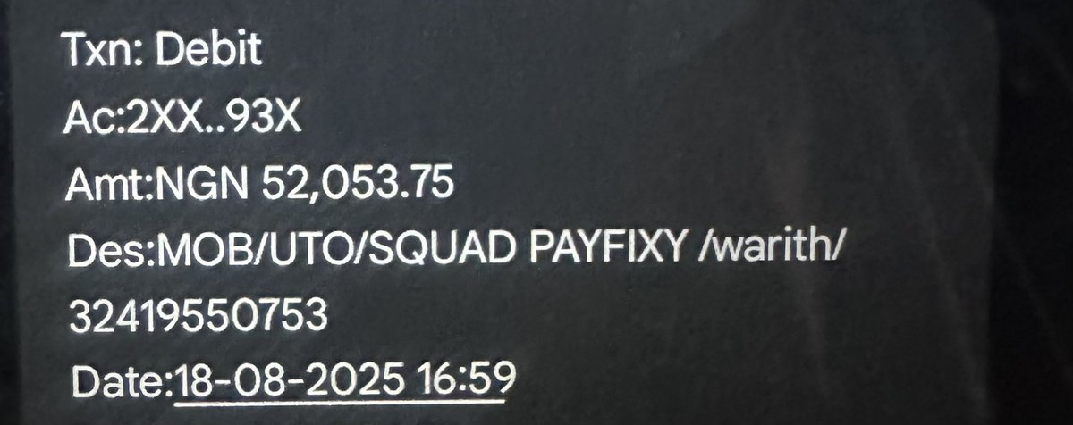 Mhoriz5's tweet photo. @cenbank @fccpcnigeria I lodged a complaint about a failed ₦52,000 passport payment via Payfixy (SquadPayfixy).
UBA confirmed my debit, but Payfixy never acknowledged or refunded.
Kindly intervene to ensure refund &amp; protect other Nigerians.
Tracking ID: CCM202508191038138534 https://t.co/ZUVhpnD67t