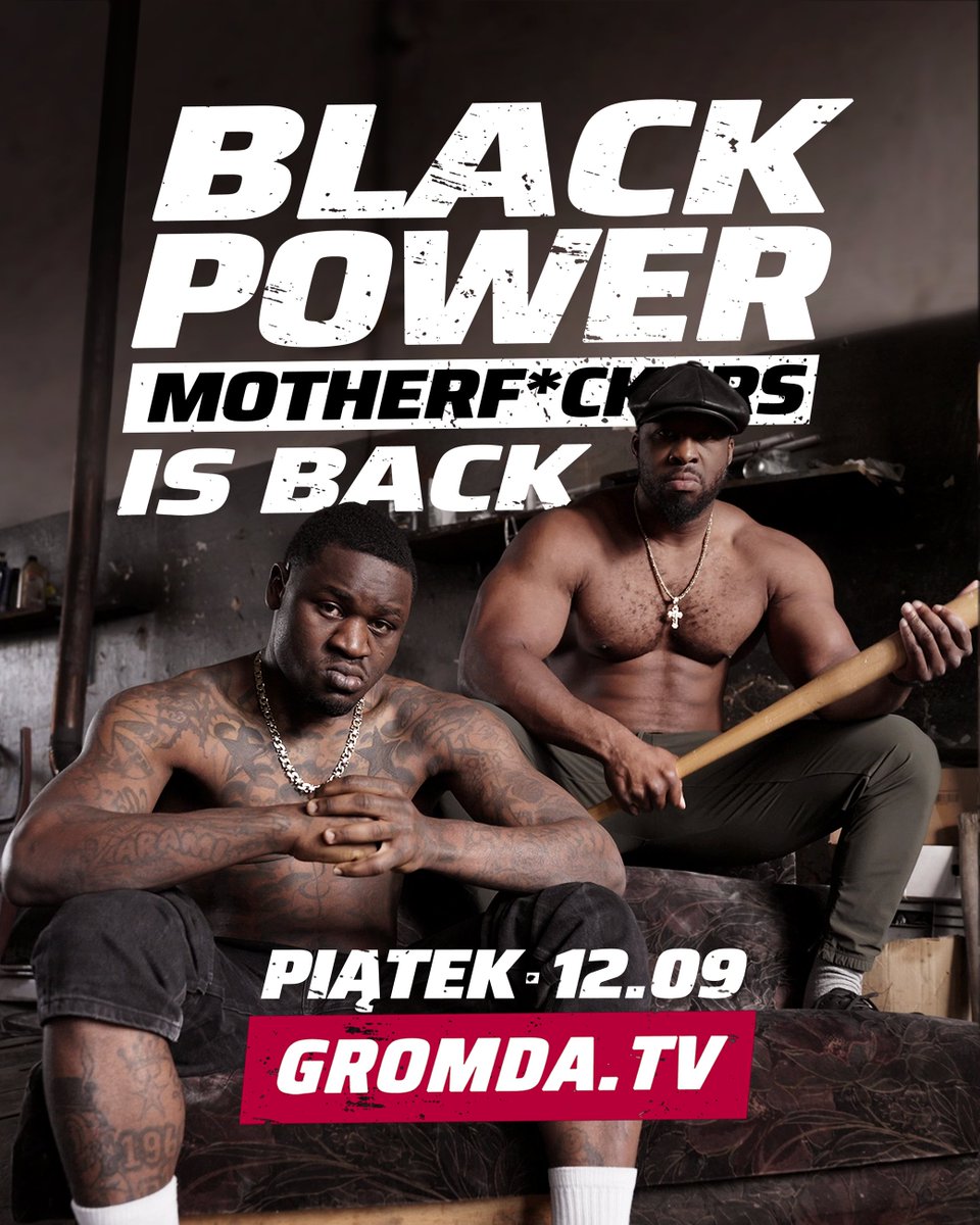 GROMDA (@gromdatv) on Twitter photo BLACK POWER is BACK!
Czarna bestia KOFI KING oraz afrykański gangster HEAVYHEART wracają do gry na gali GROMDA 22. Szykuje się dzika i brutalna awantura.
Kto przywita czarnych gości na polskiej dzielni?
GROMDA 22: ULICZNE IGRZYSKA
Już 12 września w PIĄTEK
NA ŻYWO w PPV na BLACK POWER is BACK!
Czarna bestia KOFI KING oraz afrykański gangster HEAVYHEART wracają do gry na gali GROMDA 22. Szykuje się dzika i brutalna awantura.
Kto przywita czarnych gości na polskiej dzielni?
GROMDA 22: ULICZNE IGRZYSKA
Już 12 września w PIĄTEK
NA ŻYWO w PPV na