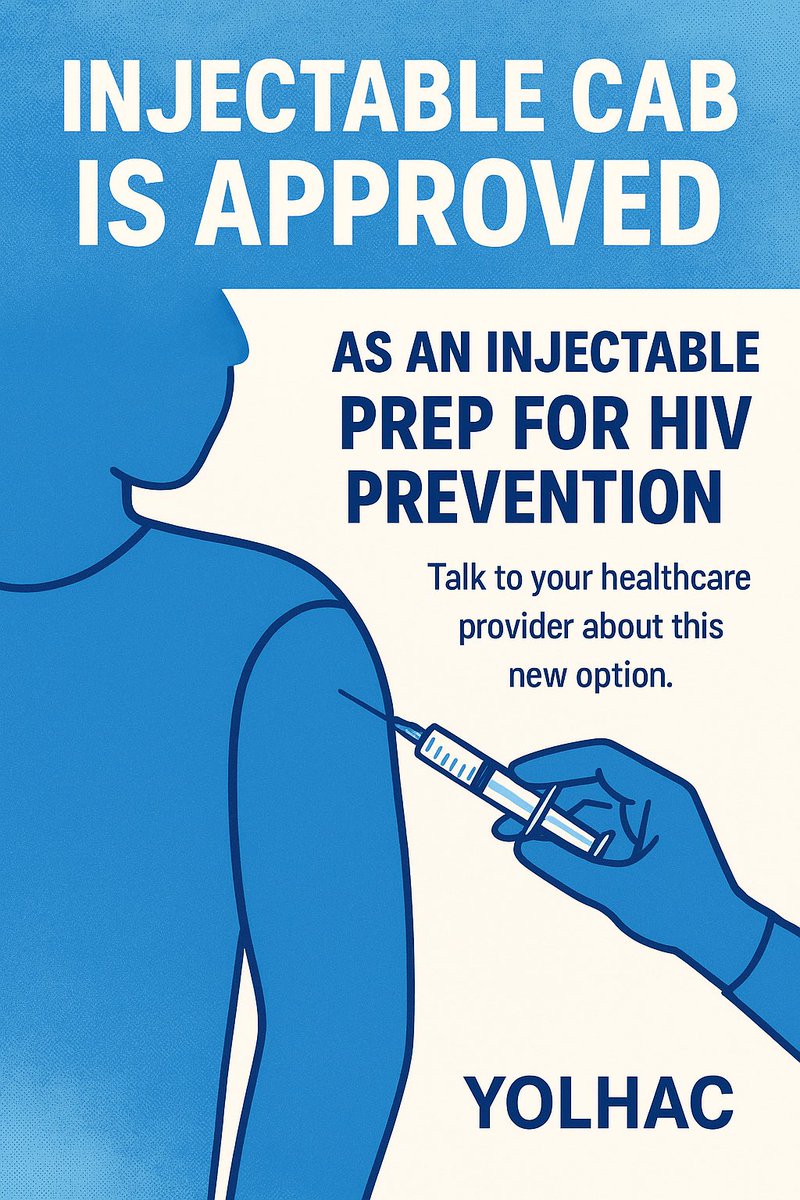 Injectable Cabotegravir (CAB-LA) is now APPROVED as an injectable PrEP for HIV prevention! 💉✨This is a game-changer in the fight against HIV long-acting protection, safe &amp; effective. #YOLHAC
#EndHIVStigma
#EndAIDS
#USinNigeria
#PEPFARNigeria
#PEPFARsmallgrants
#BCAI
