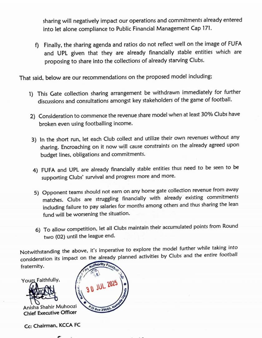 <a href="/KCCAFC/">KCCA FC</a> response to the new UPL league format .