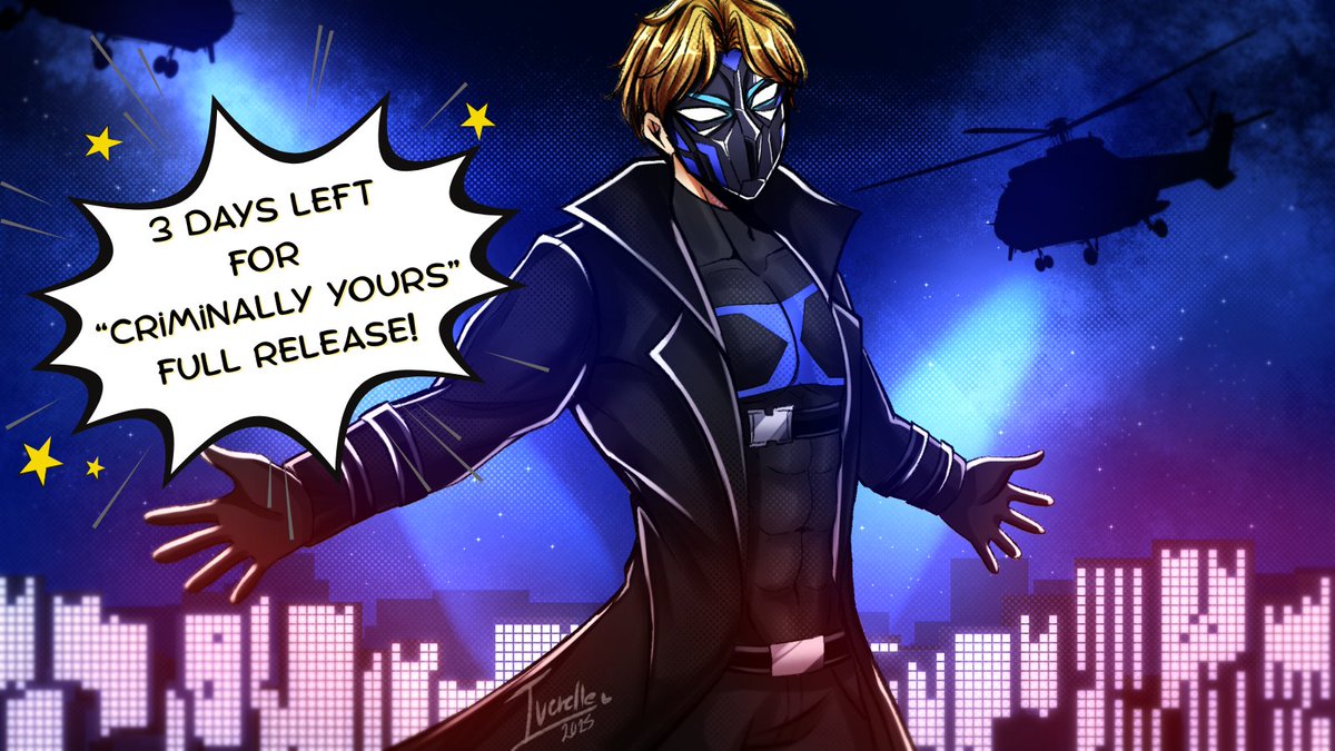 3 days left for #CriminallyYoursVN full release! Credit to <a href="/iverelle_1/">IVE 🦋</a> for their stunning fanart of the opening scene of Criminally Yours Part 1! 💥

Get caught up with Part 1 if you haven't already here: meant-to-bee-studios.itch.io/criminally-you…