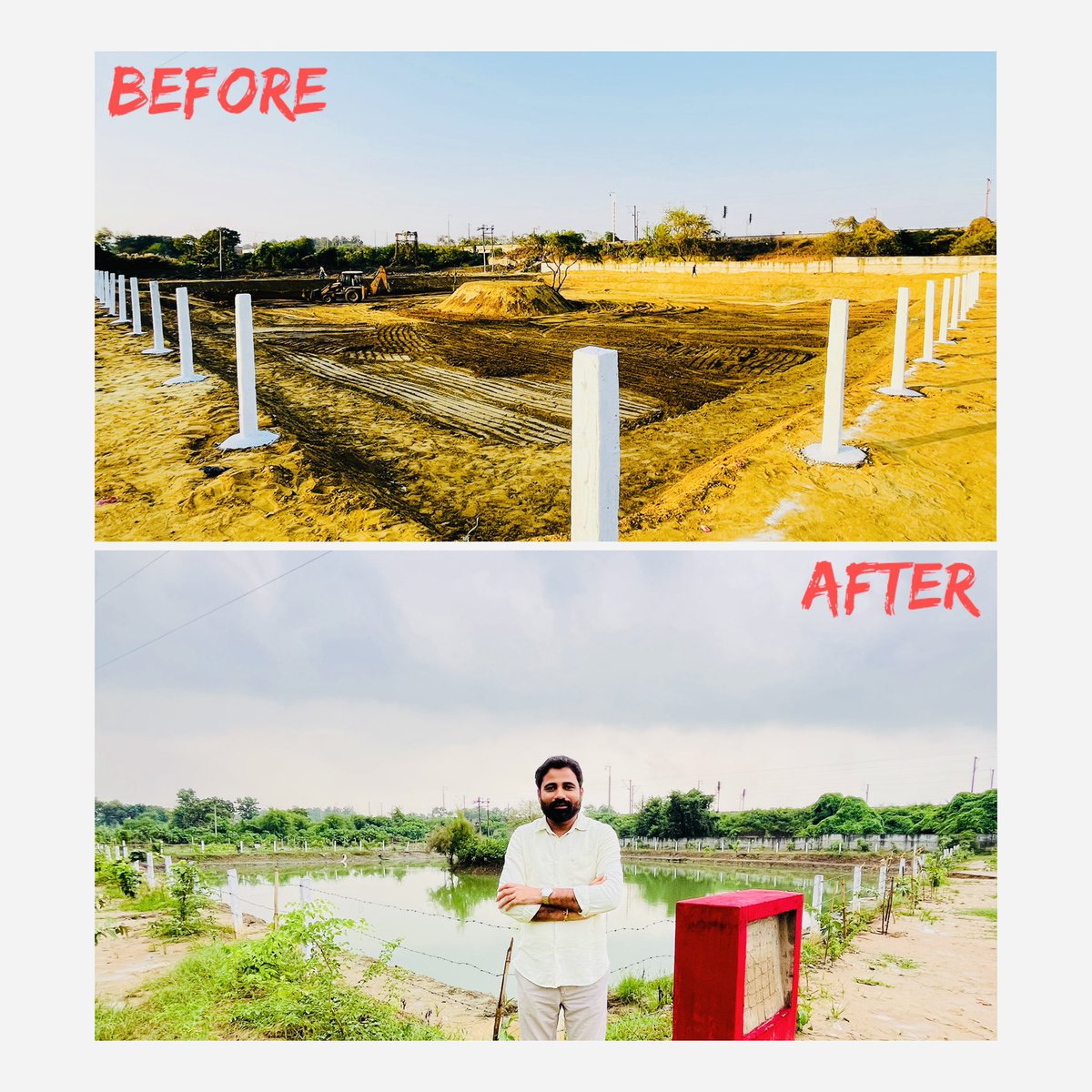 vikranttongad's tweet photo. From #DumpingGround to #BiodiversityPark!  @ Gr. Noida 

With support from #NPCL &amp; #GNIDA, we cleaned &amp; leveled land, shaped a #pond, &amp; planted 300+ native #saplings. 🌱

Now, monsoon has turned it lush 🌳 &amp; the #pond is recharging groundwater. 💧

#WasteToWonder #SAFETrust #CSR https://t.co/iNI6Lf1I1W
