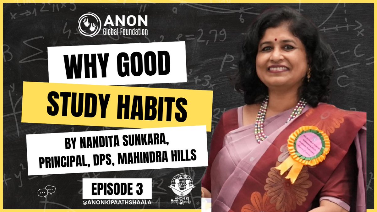 anon_foundation's tweet image. 🙏 Heartfelt thanks to Principal Mrs. Nandita Sunkara for gracing Paathshaala S3 Episode 3 

🔗:youtu.be/YoP9kOQF88c
🌟 Watch: Why Good Study Habits? 📺

#StudyHabits #EducationalWisdom #StudentFocus #LearningJourney  #AGF_2025 #AnonPaathshaala #InternsOfANON #ANONEpisodes